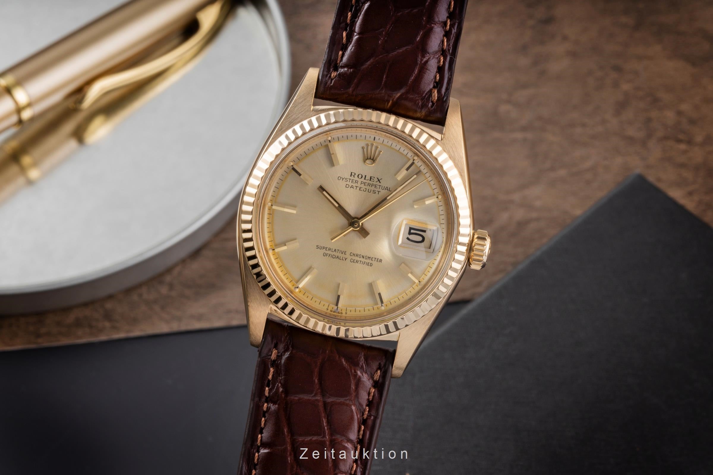 Rolex Datejust 18 ct gold automatic men's watch 1601 Vintage  [2504067]