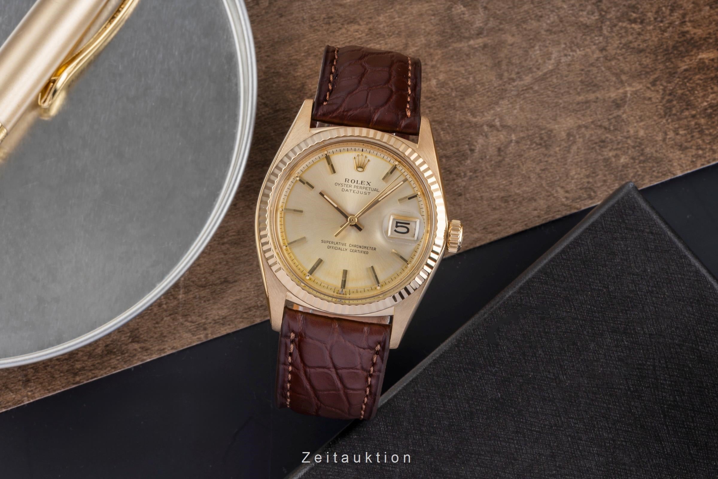 Rolex Datejust 18 ct gold automatic men's watch 1601 Vintage  [2504067]