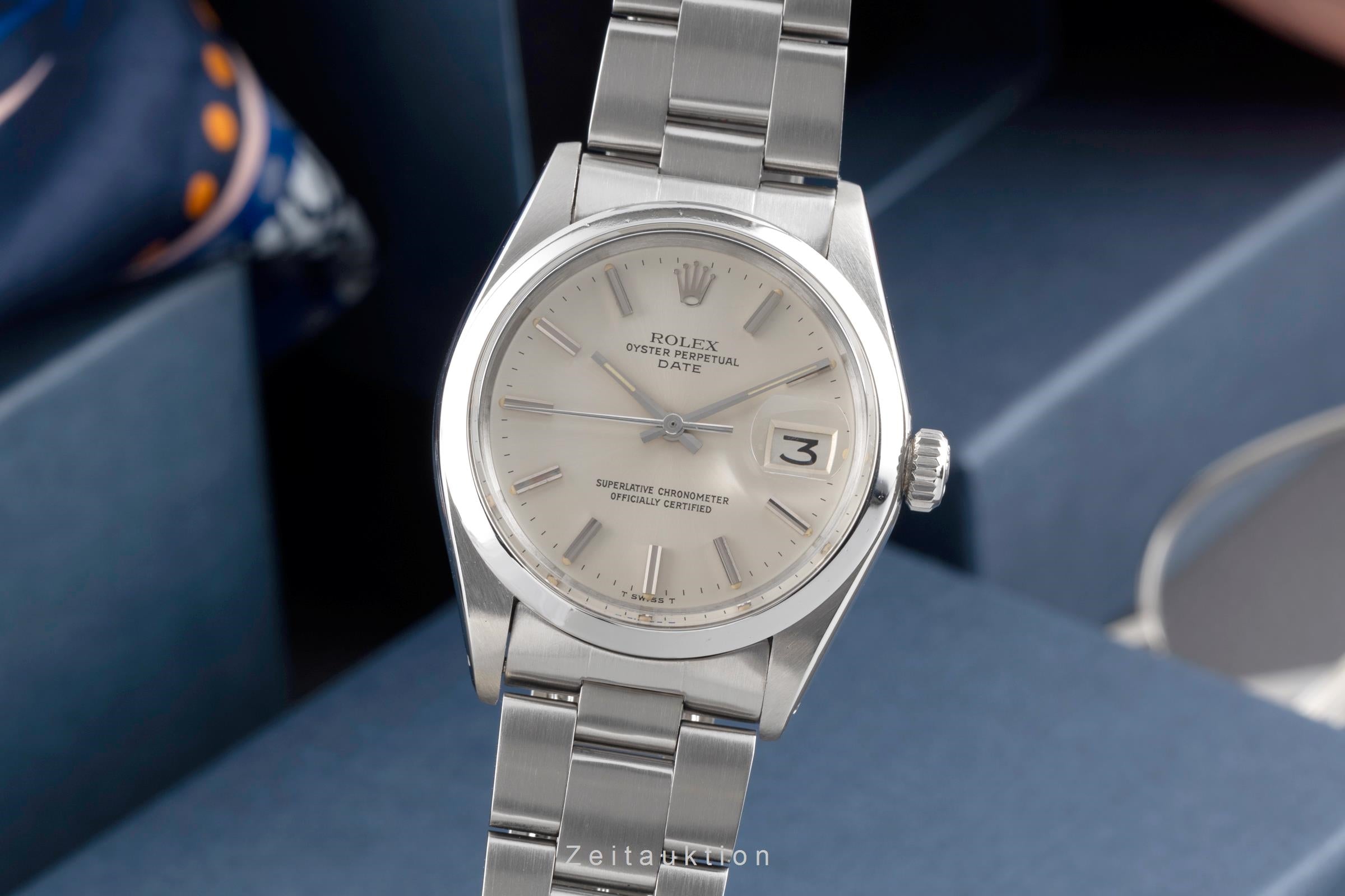 Rolex Date 34 White Dial Edelstahl Automatik Herrenuhr Ref. 1500 Klassiker [2504070]