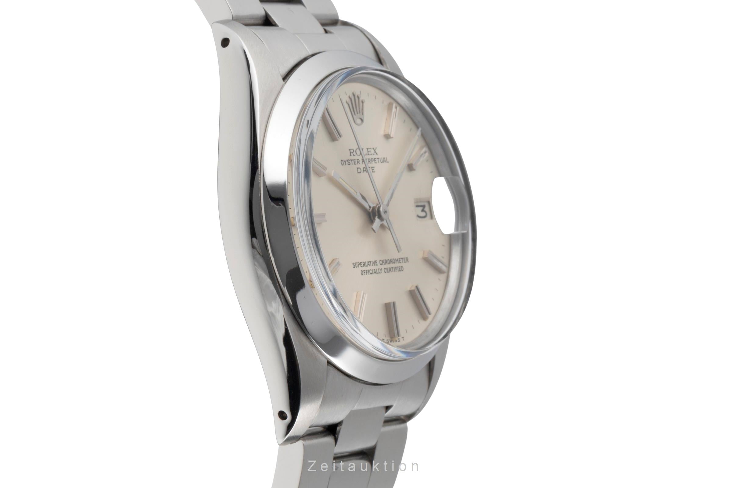 Rolex Date 34 White Dial Edelstahl Automatik Herrenuhr Ref. 1500 Klassiker [2504070]