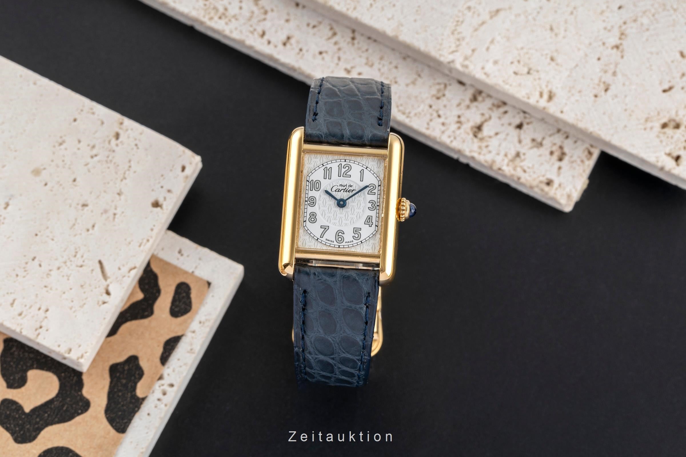 Cartier Tank argent doré quartz montre pour femmes W1013854  [2504077]