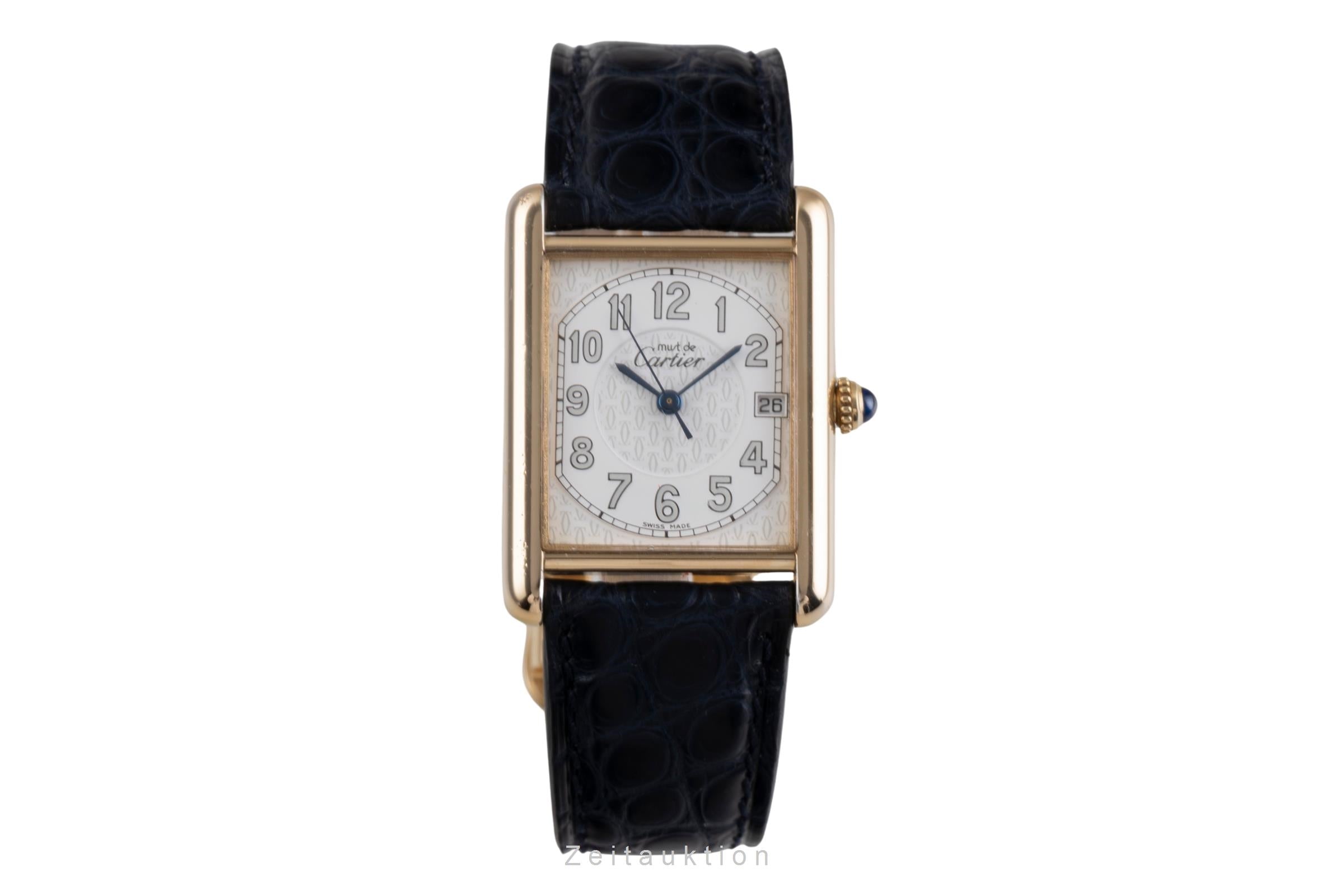 Cartier must Tank LM Silber vergoldet Quarz Herrenuhr Medium Ref. W1013954 2413 [2504078]
