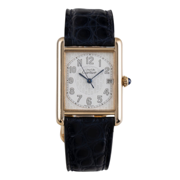 Cartier must Tank LM Silber vergoldet Quarz Herrenuhr Medium Ref. W1013954 2413 [2504078]