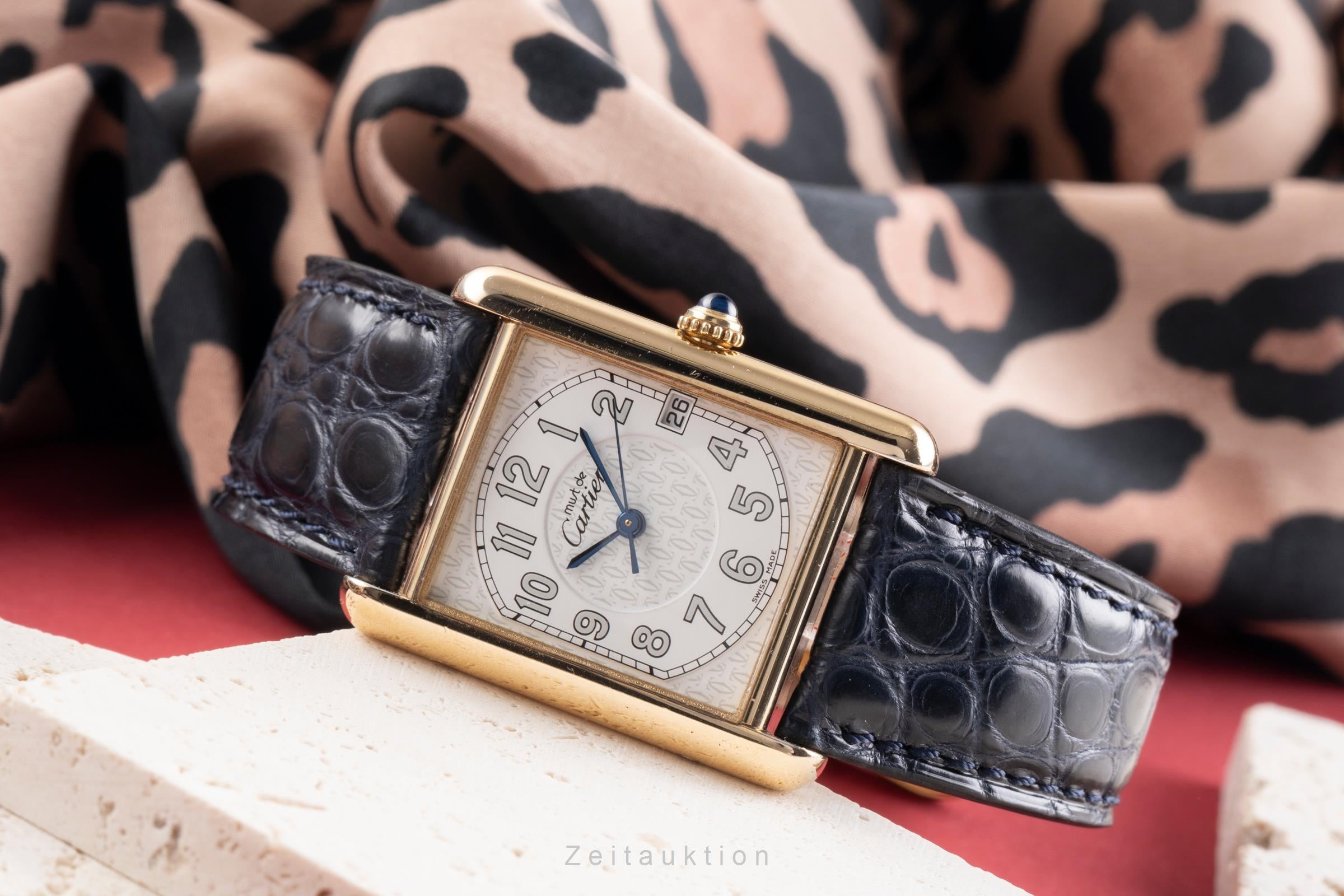 Cartier must Tank LM Silber vergoldet Quarz Herrenuhr Medium Ref. W1013954 2413 [2504078]