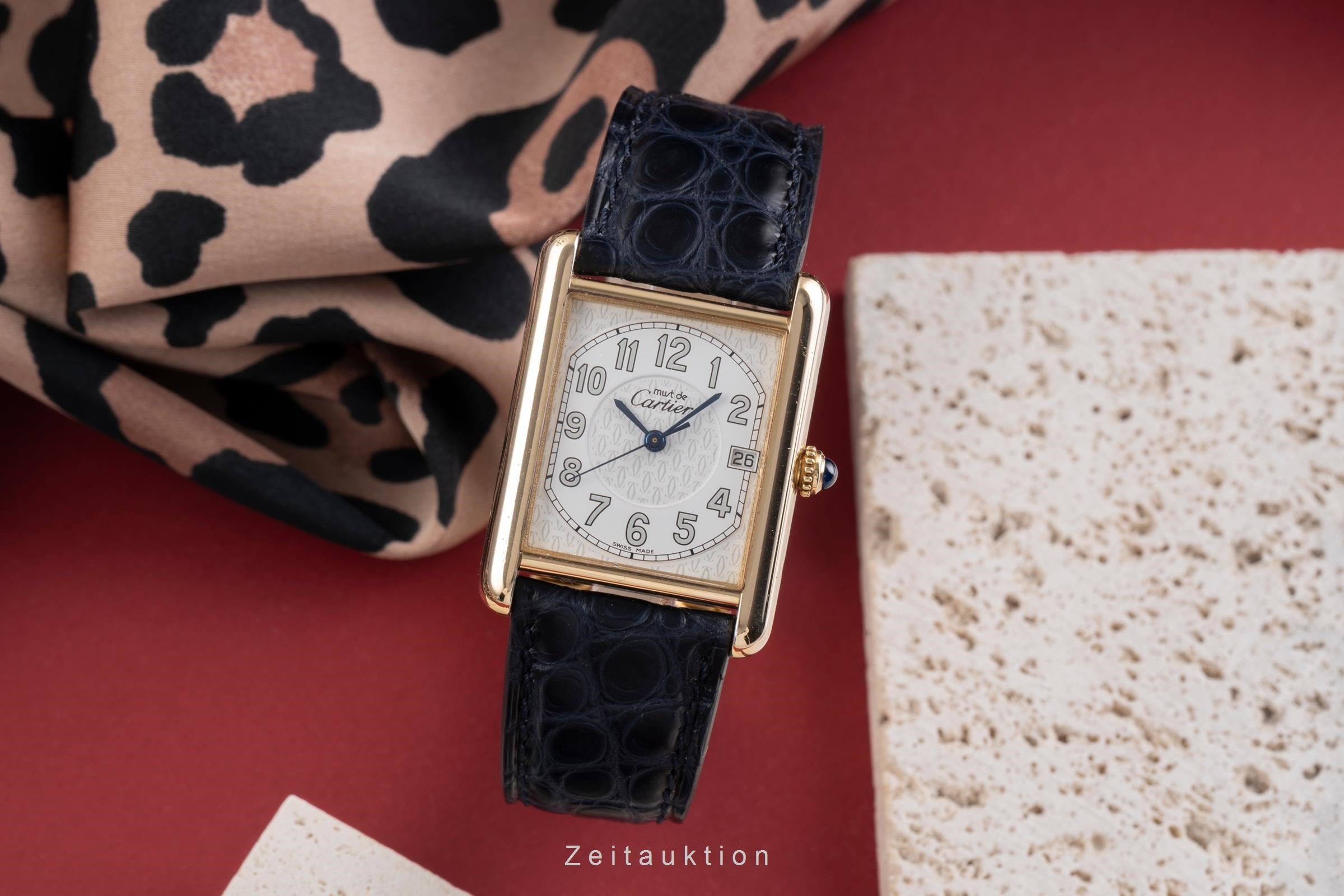 Cartier must Tank LM Silber vergoldet Quarz Herrenuhr Medium Ref. W1013954 2413 [2504078]