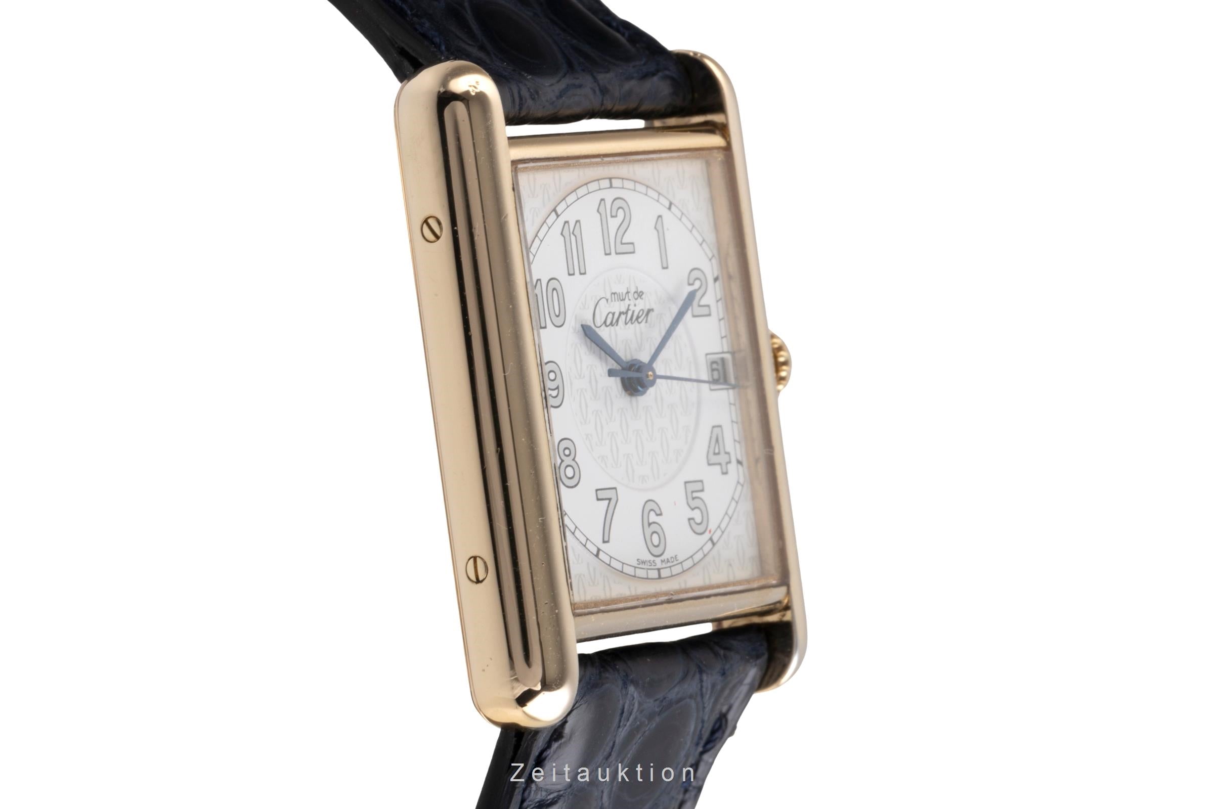 Cartier must Tank LM Silber vergoldet Quarz Herrenuhr Medium Ref. W1013954 2413 [2504078]