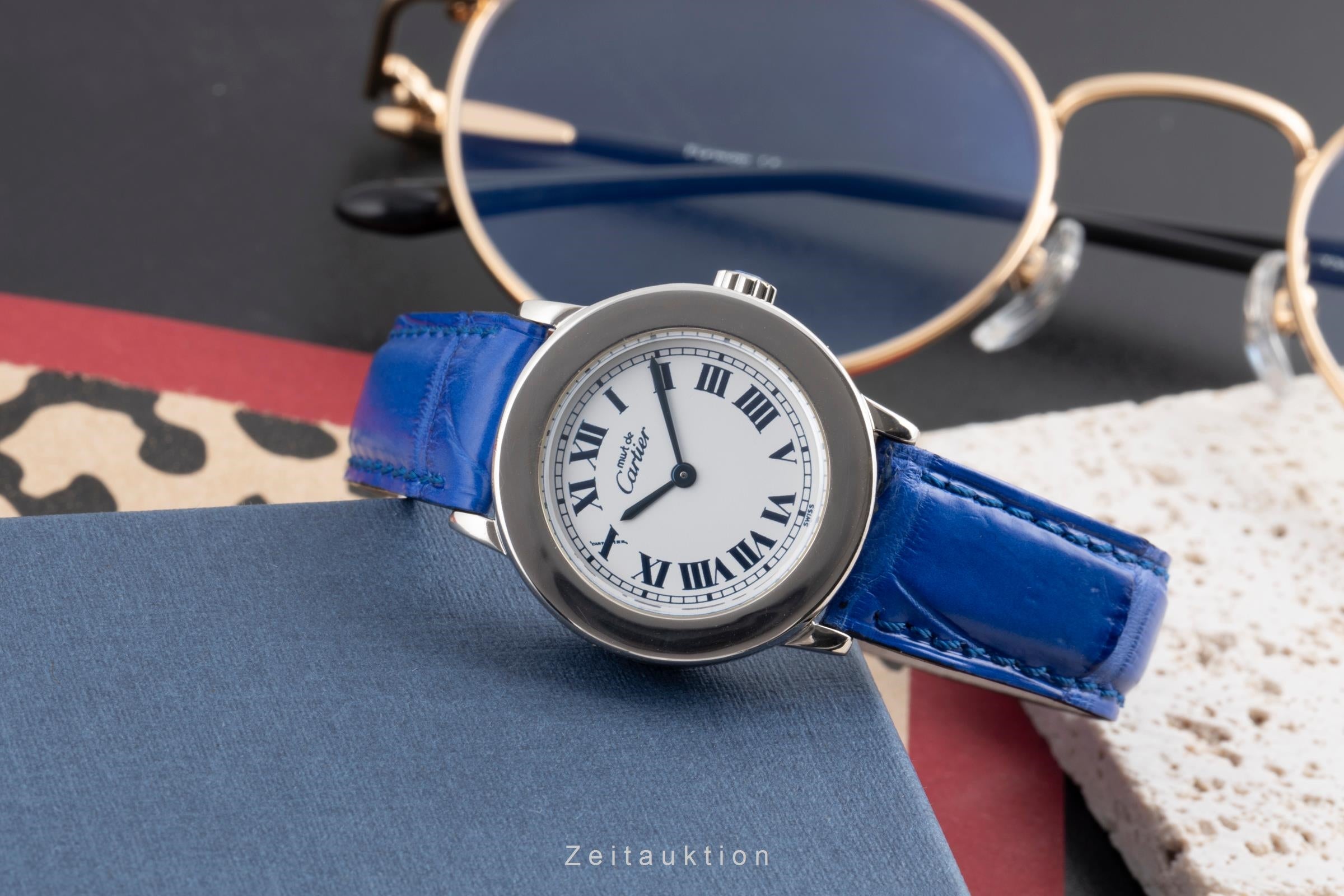 Cartier must de Cartier SM Ronde 925 Silber Quarz Damenuhr Ref. W1008643 1806 [2504079]