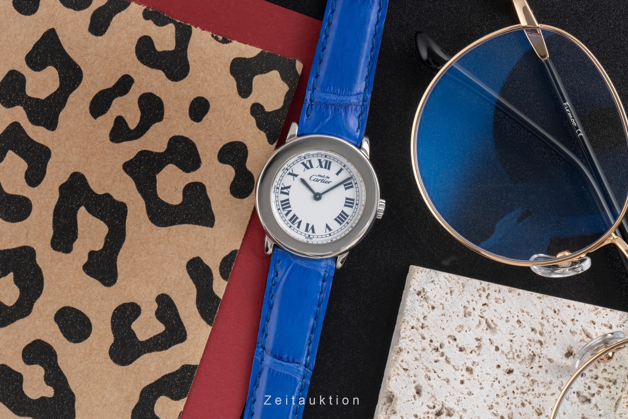 Cartier must de Cartier SM Ronde 925 Silber Quarz Damenuhr Ref. W1008643 1806 [2504079]