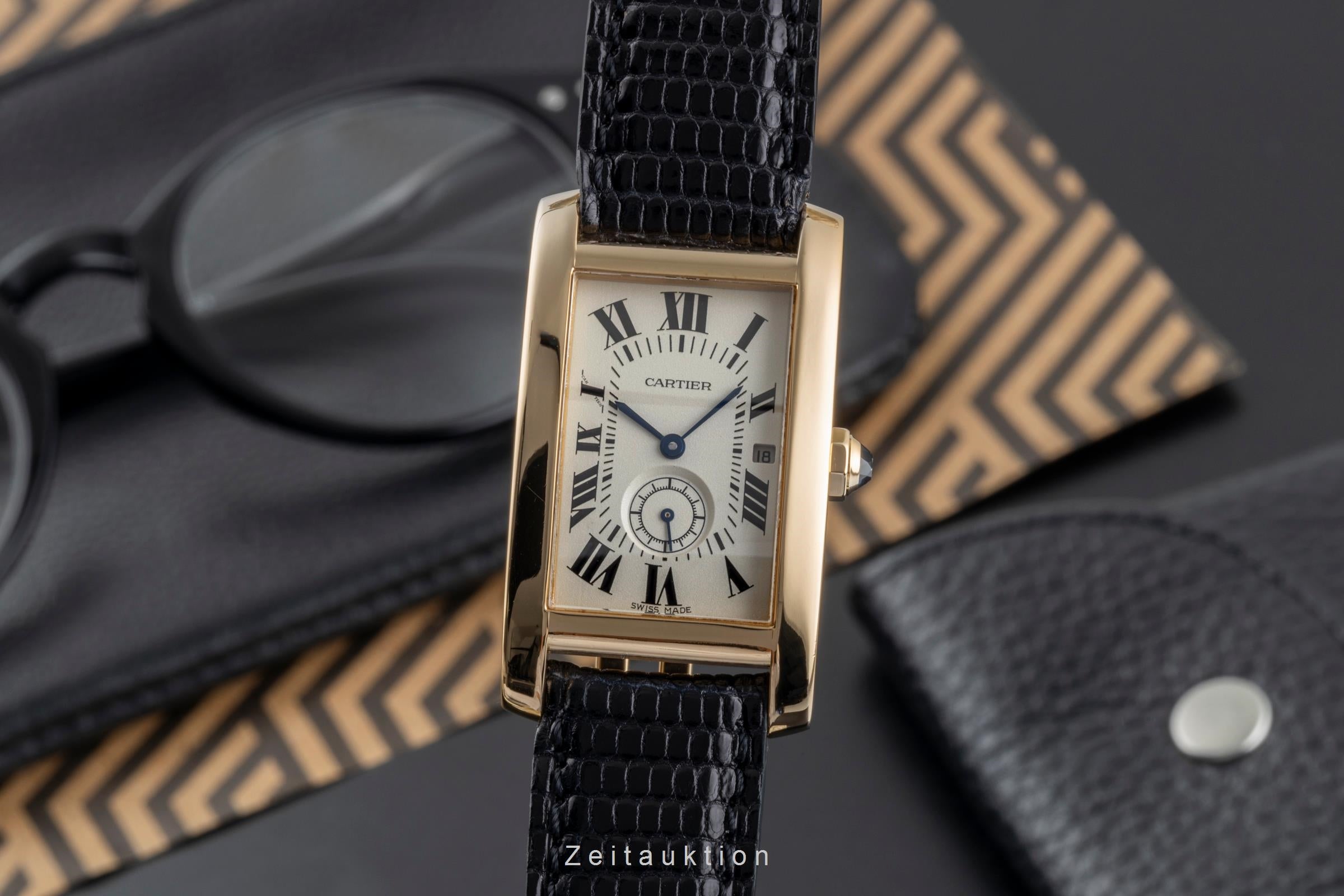 Cartier Tank Américaine or 18 ct quartz montre pour hommes 8012905  [2504080]