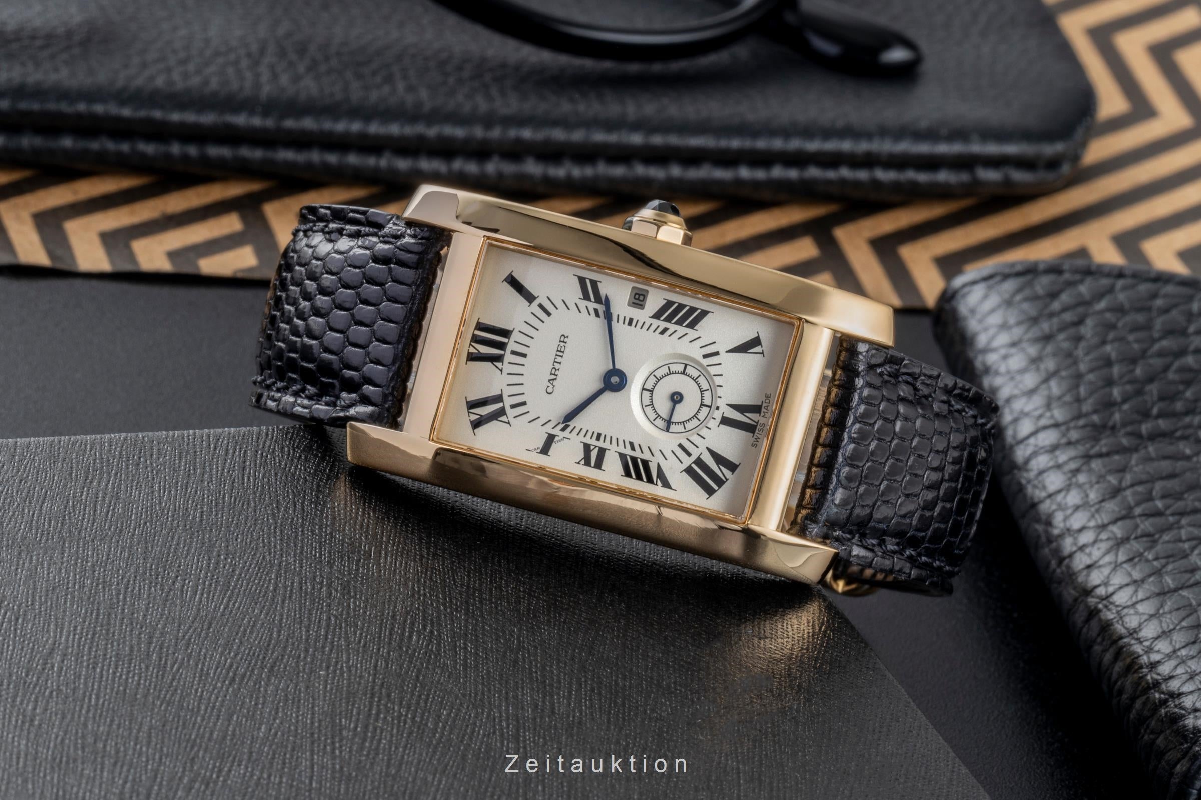 Cartier Tank Américaine or 18 ct quartz montre pour hommes 8012905  [2504080]