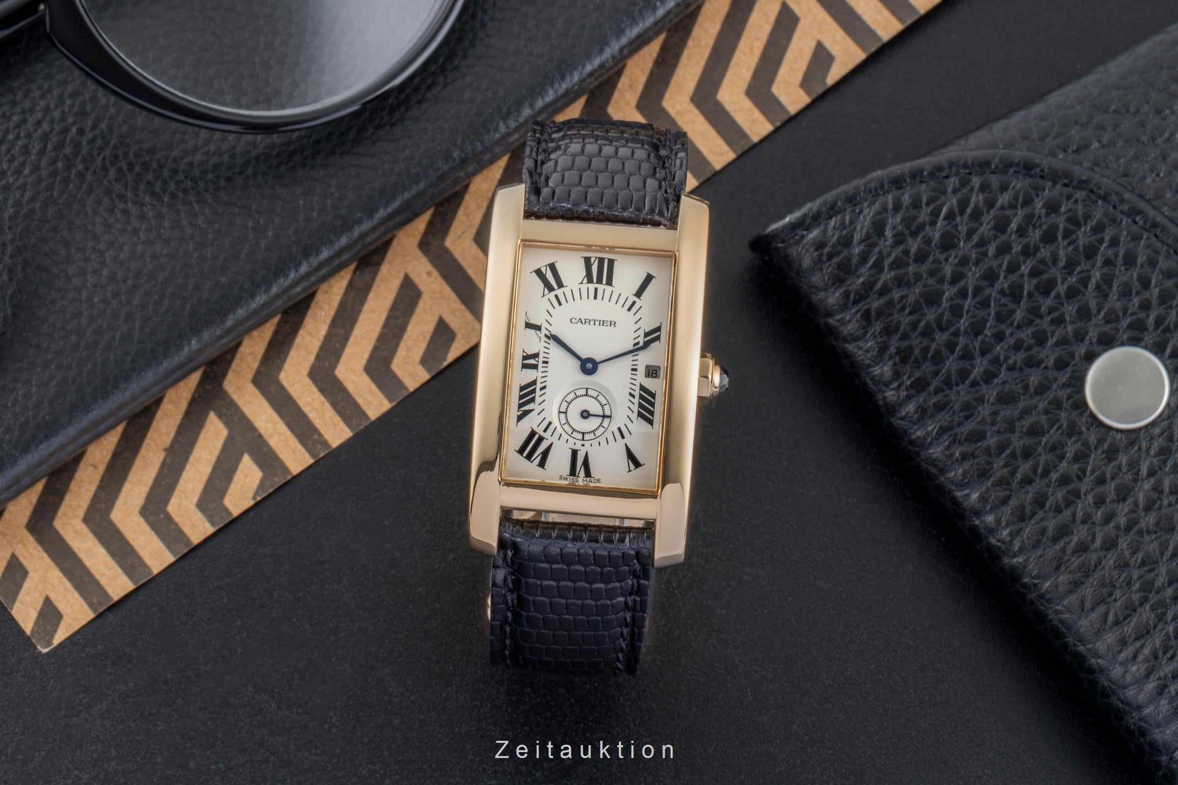 Cartier Tank Américaine or 18 ct quartz montre pour hommes 8012905  [2504080]