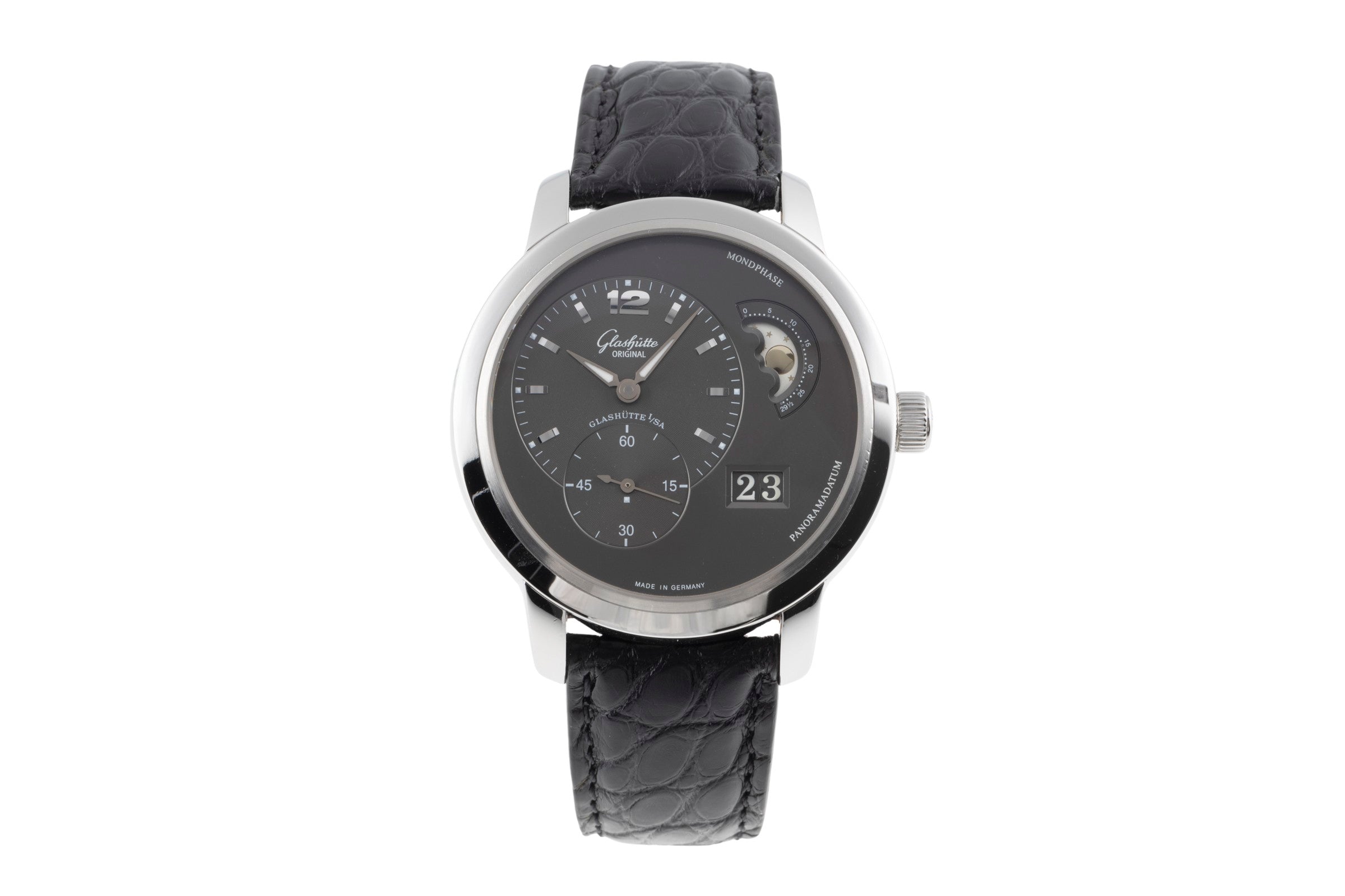 Glashütte PanoMaticLunar acier automatique montre pour hommes 90-02-36-12-05  [2504105]
