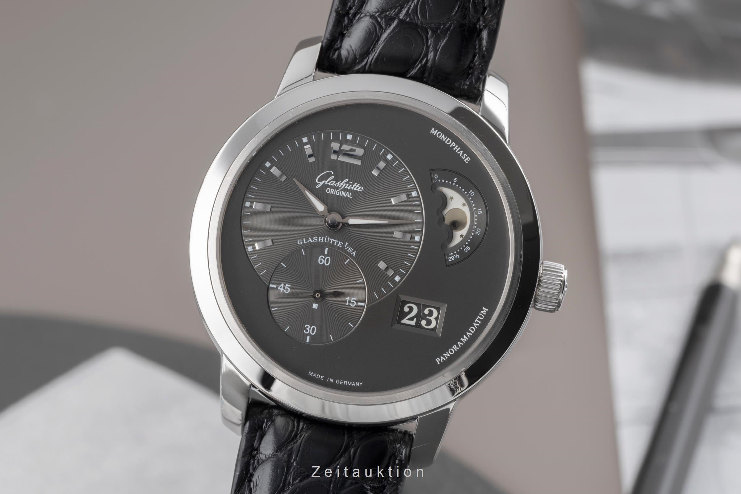 Glashütte PanoMaticLunar acier automatique montre pour hommes 90-02-36-12-05  [2504105]