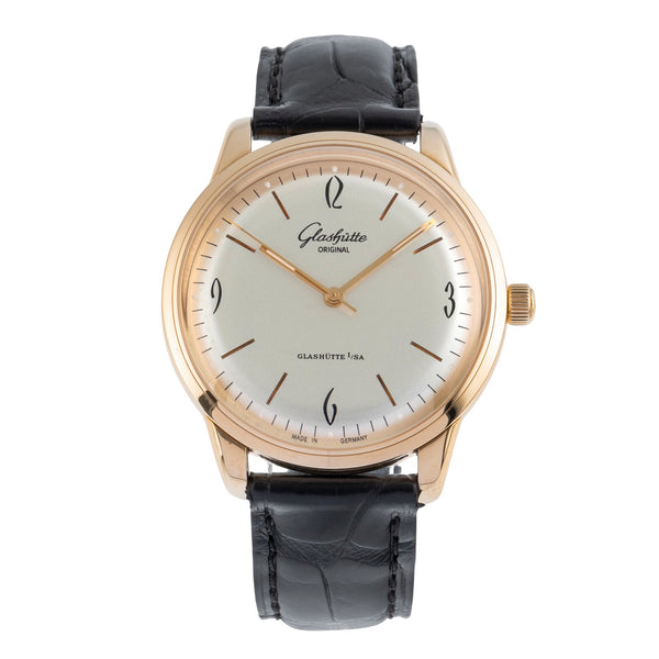 Glashütte Sixties 18k Gold Automatik Herrenuhr 1-39-52-01-01-04 B&P NP: 14100,-€ [2504107]