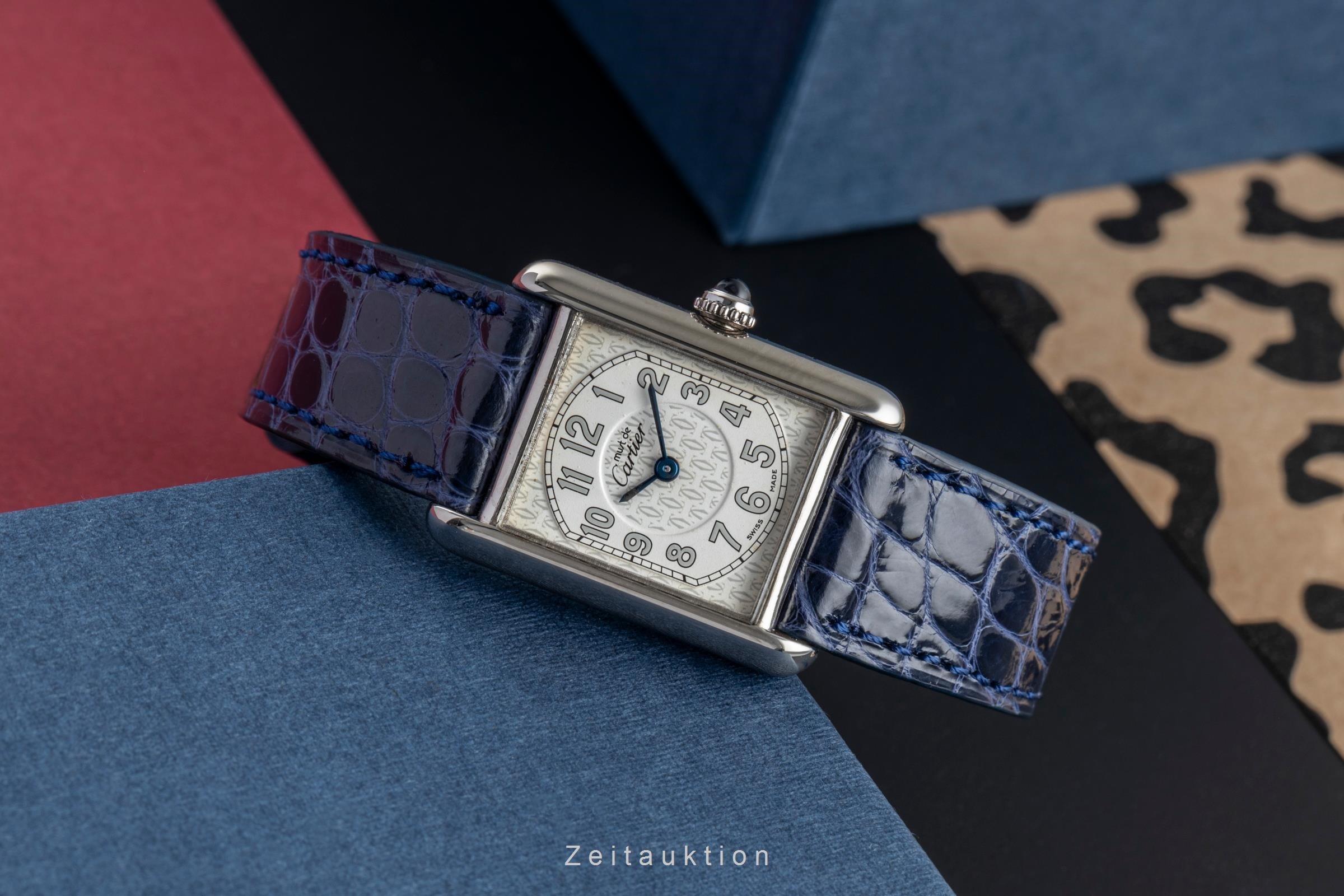 Cartier must Tank SM 925 Silber vergoldet Quarz Damenuhr  Ref. W1014254 2416 [2504157]