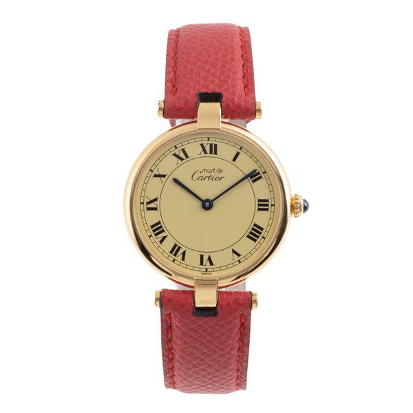 Cartier Vendome plata banada en oro cuarzo unisex 590003  [2504163]