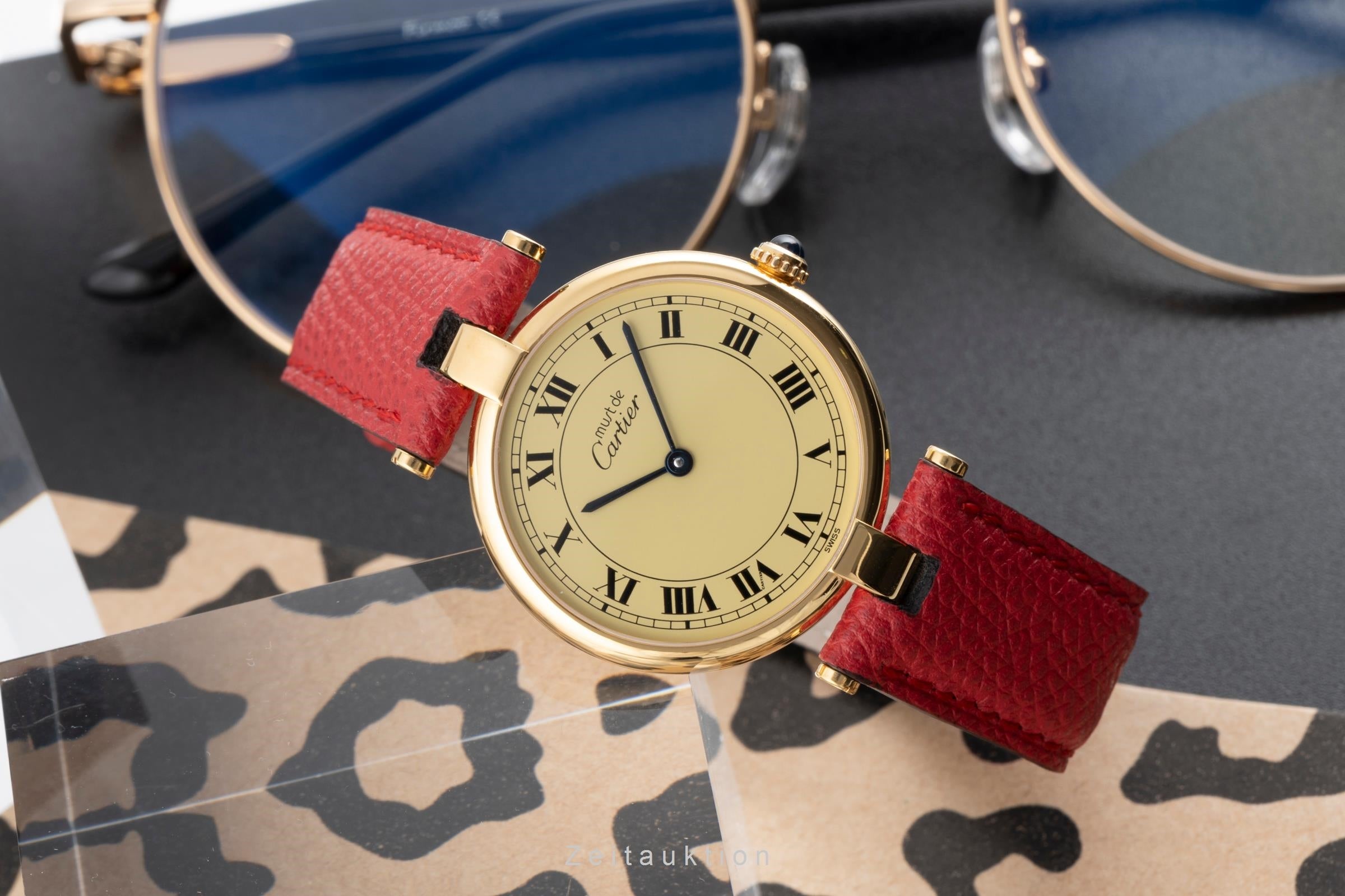 Cartier Vendome plata banada en oro cuarzo unisex 590003  [2504163]