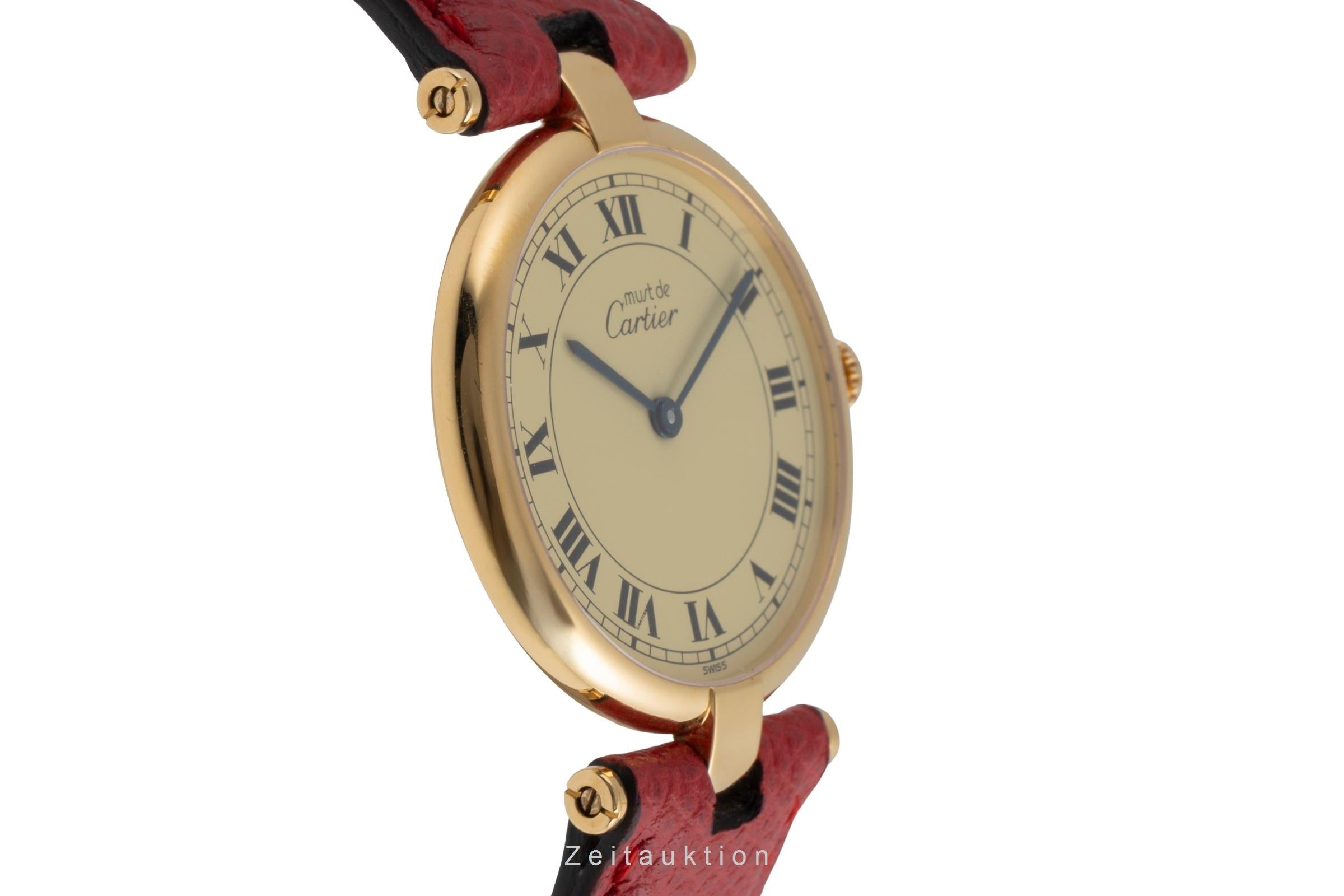Cartier Vendome plata banada en oro cuarzo unisex 590003  [2504163]