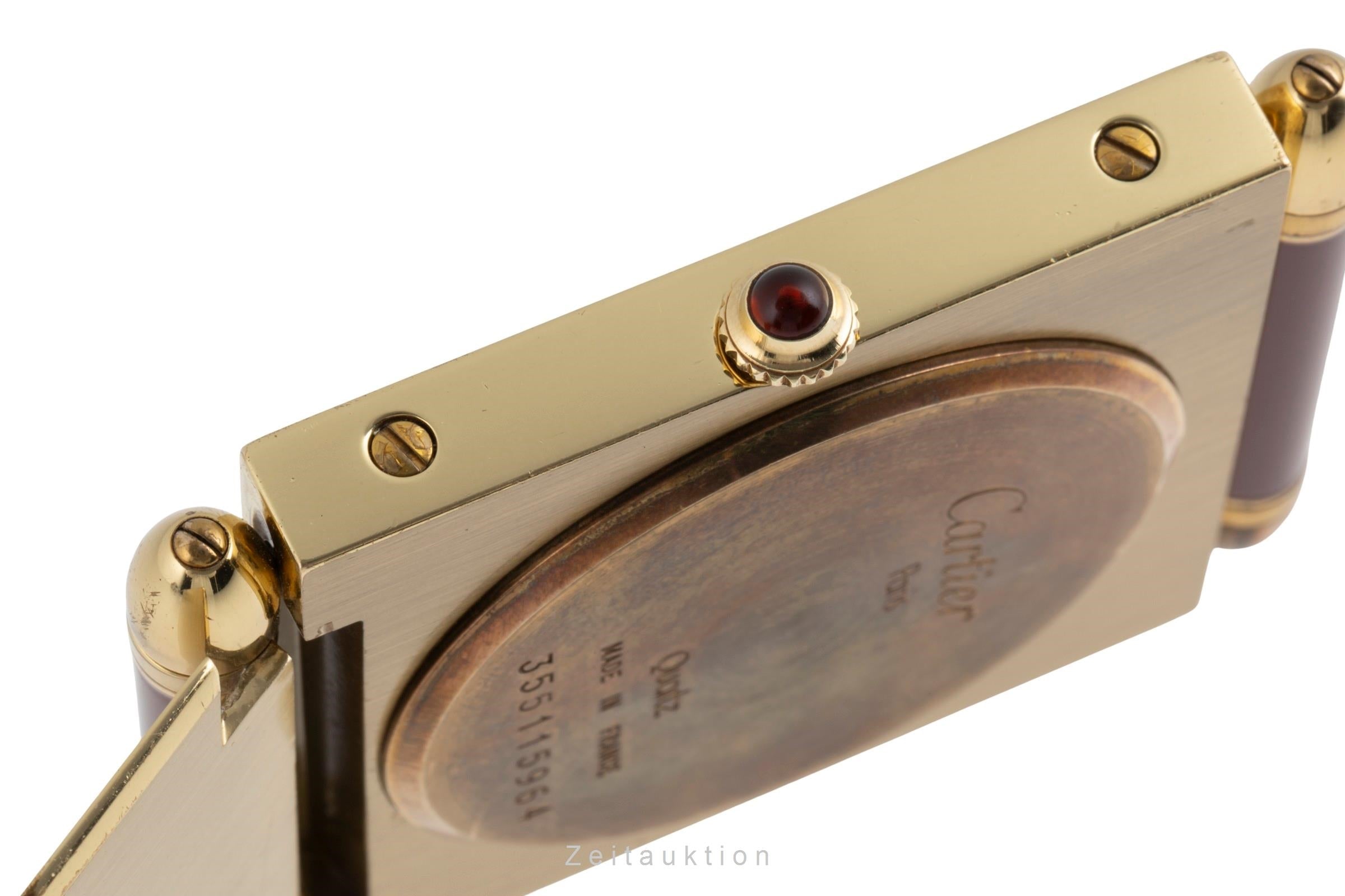 Cartier Pendulette latón bañado en oro cuarzo unisex  [2504165]