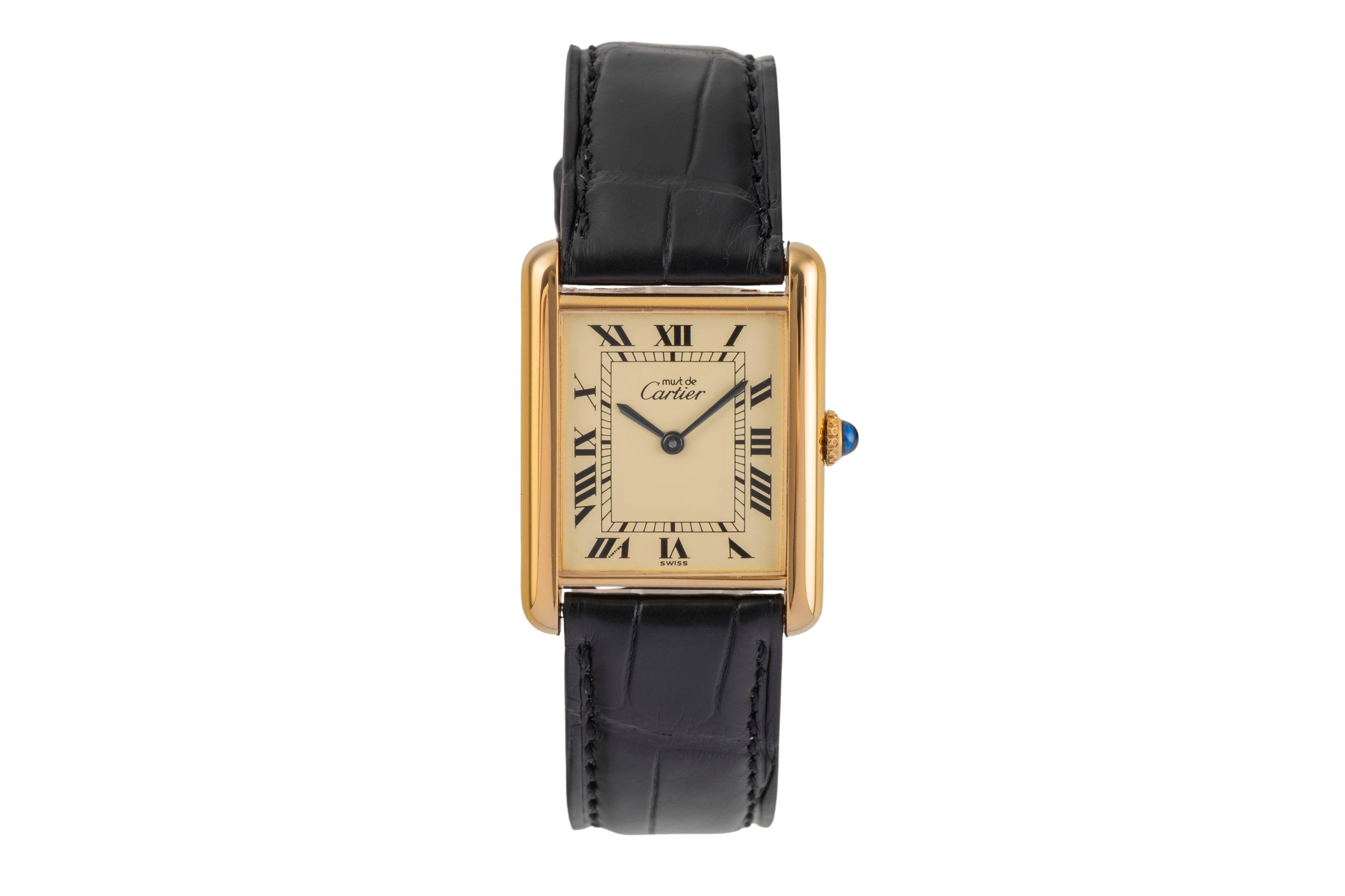Cartier must de Tank GM Vermeil "Ivory Dial" Silber Handaufzug Medium Size Ref.6 [2504166]