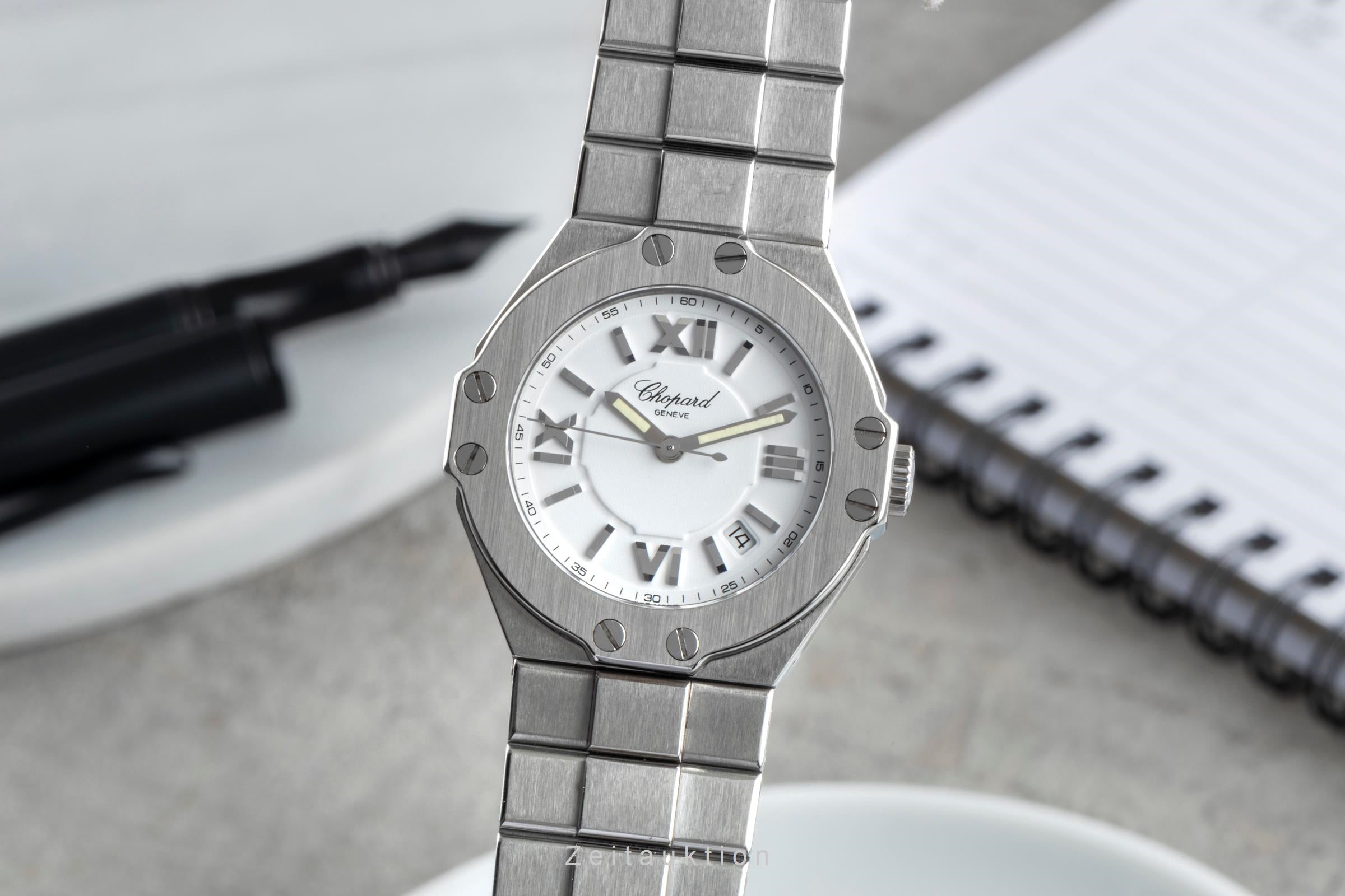 Chopard St. Moritz Stahl Quarz White Dial Damenuhr Ref. 8319 Klassiker  [2504175]