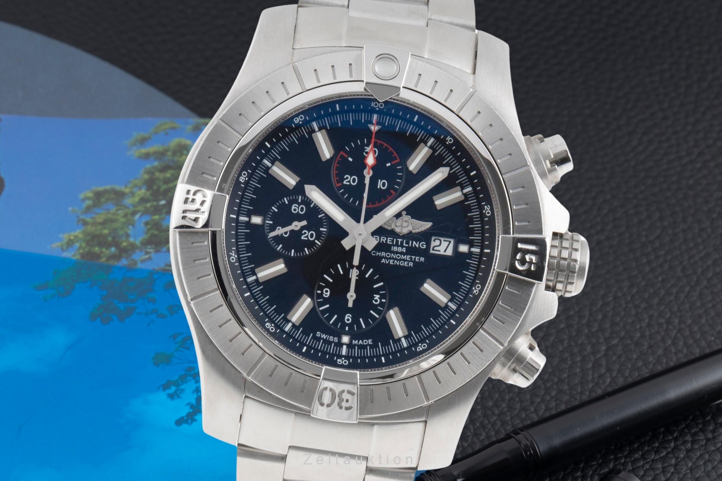 Breitling Super Avenger chronograph steel automatic Kal. B13 Ref
