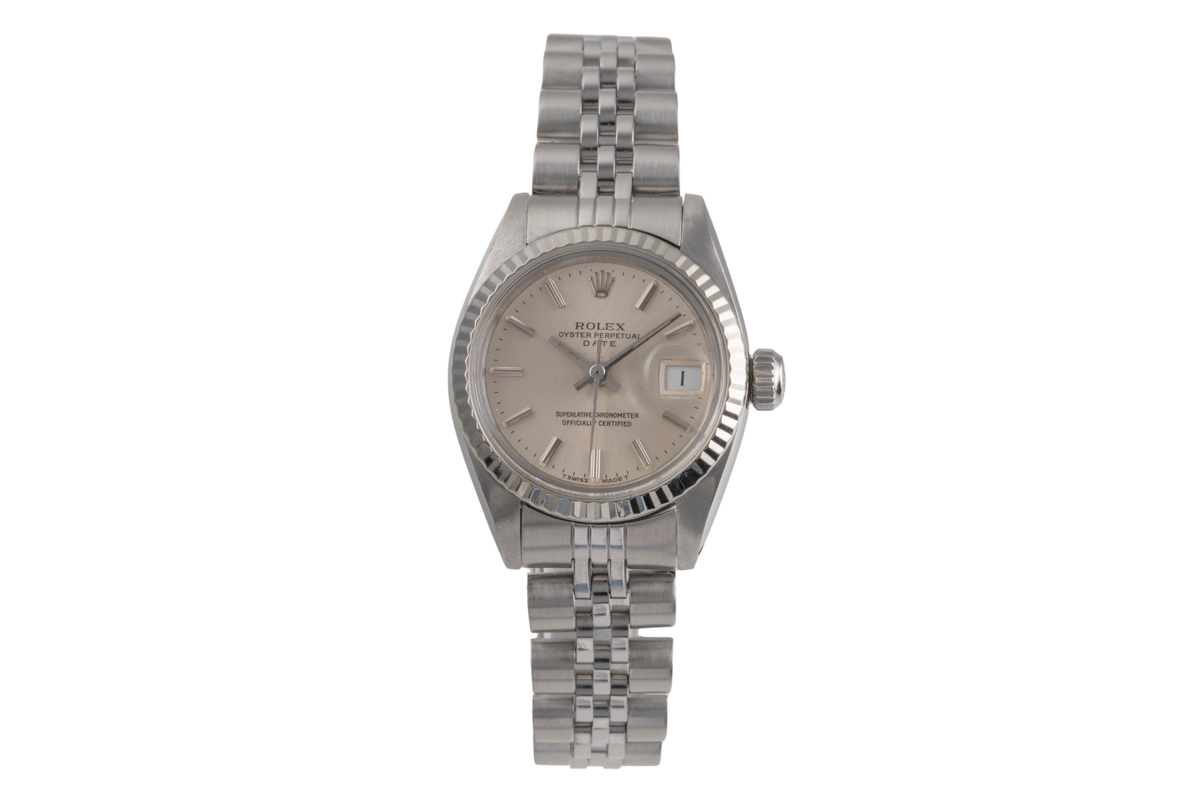 Rolex Date Stahl / Weissgold Automatik Silver Dial Damenuhr Ref. 6917  [2504195]