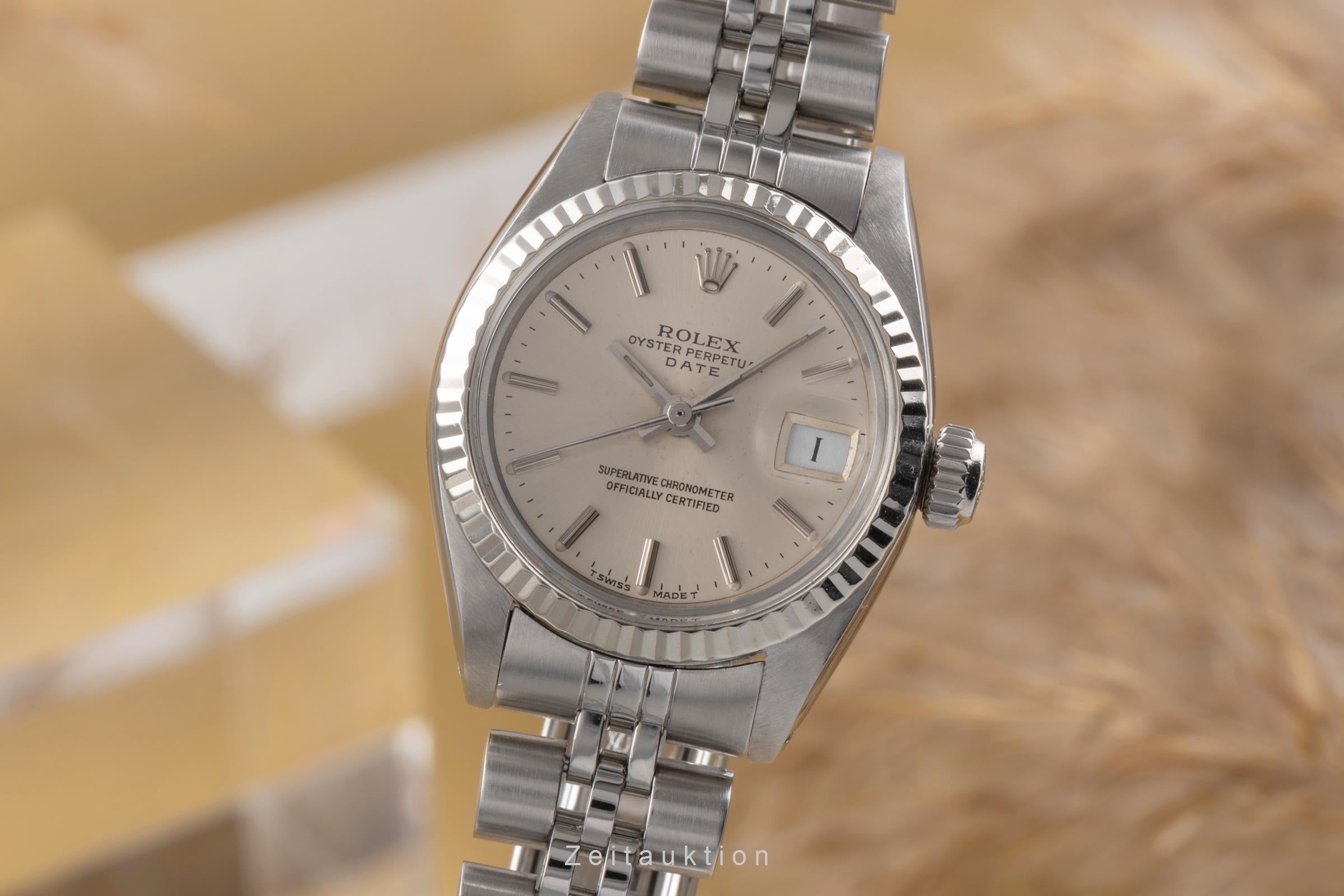 Rolex Date Stahl / Weissgold Automatik Silver Dial Damenuhr Ref. 6917  [2504195]