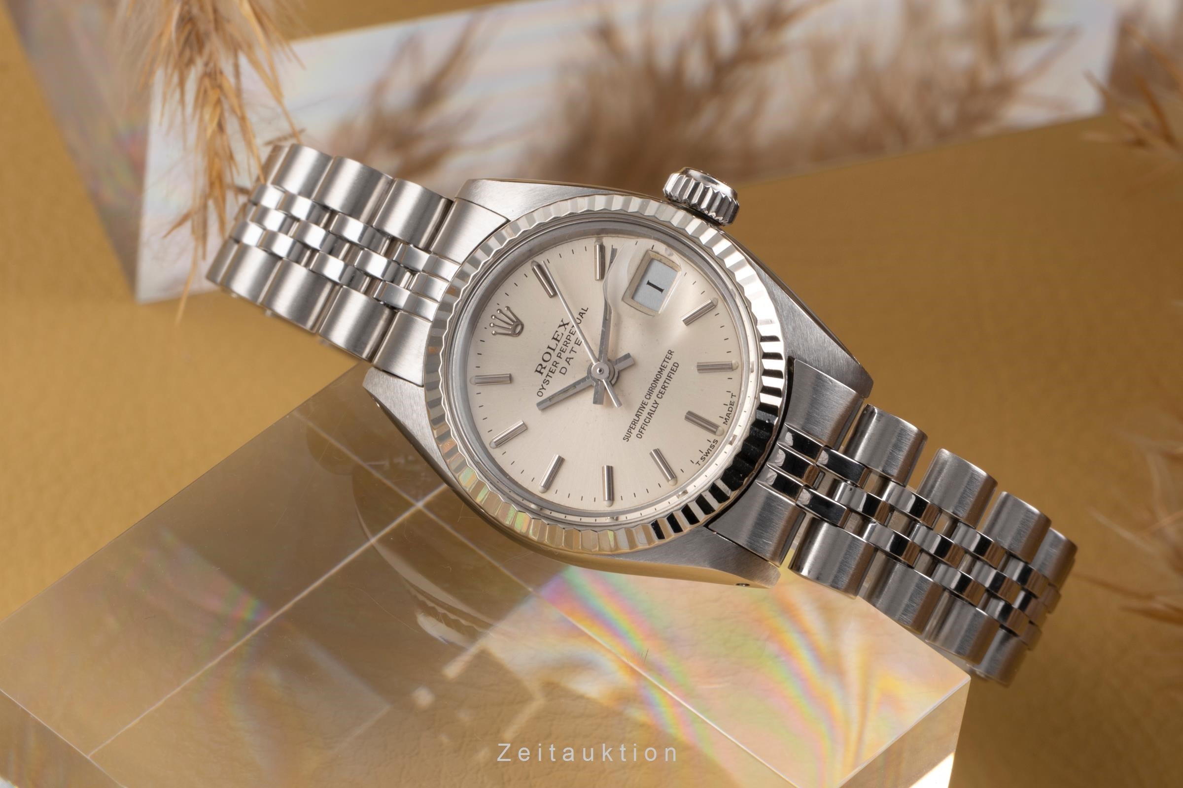 Rolex Date Stahl / Weissgold Automatik Silver Dial Damenuhr Ref. 6917  [2504195]