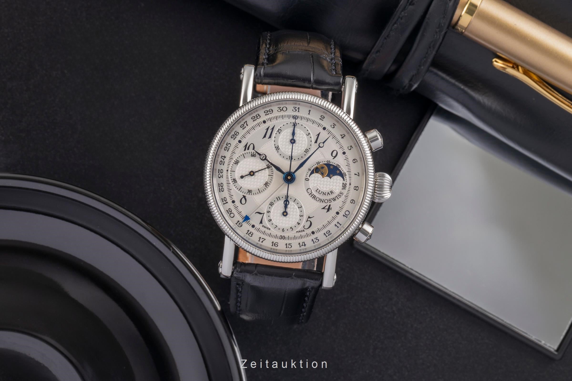 Chronoswiss Lunar chronographe acier automatique montre pour hommes CH7523L 	  [2504199]