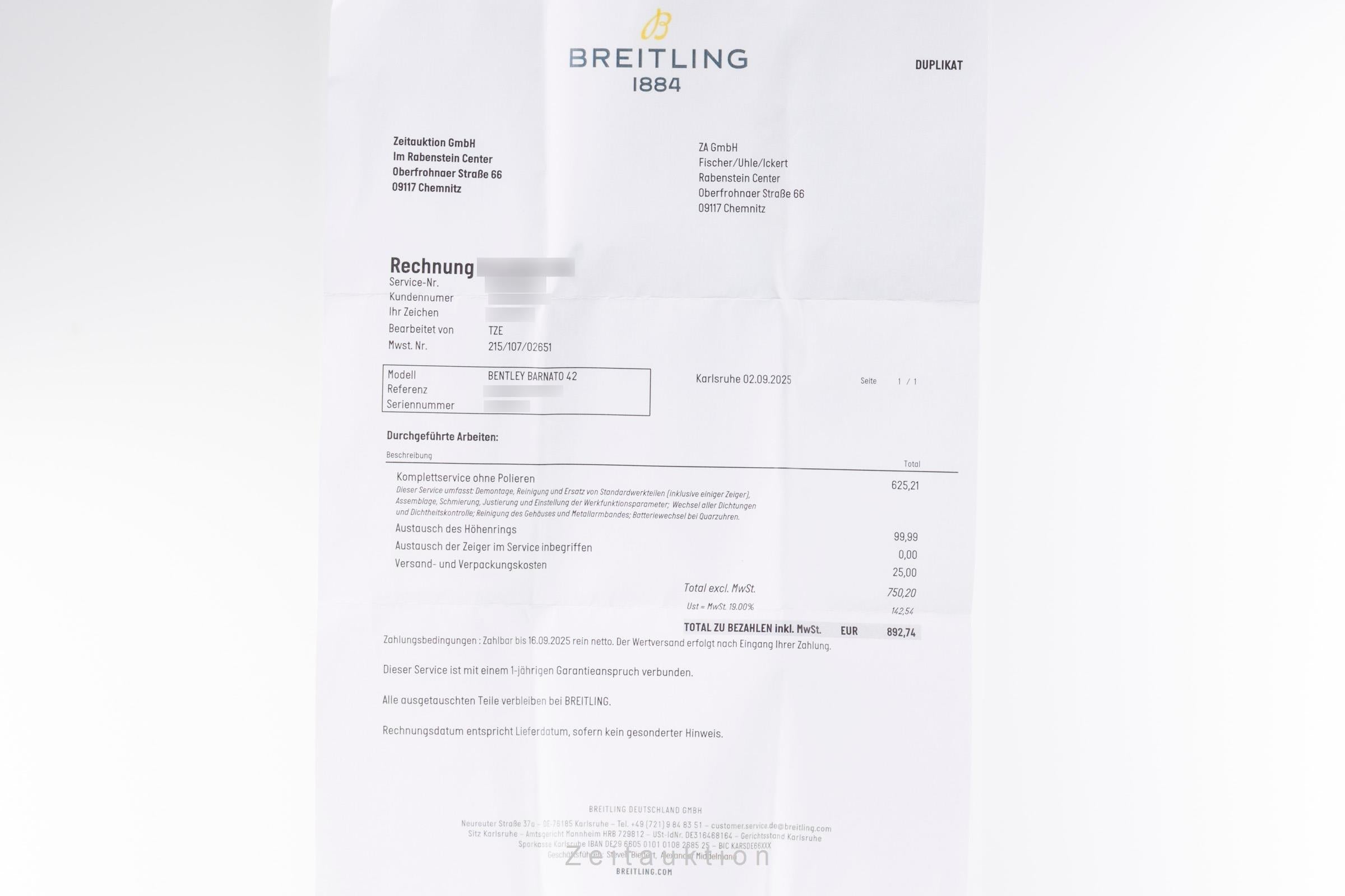 Breitling Bentley Barnato 42 chronograph steel automatic men's watch A41390  [2504208]