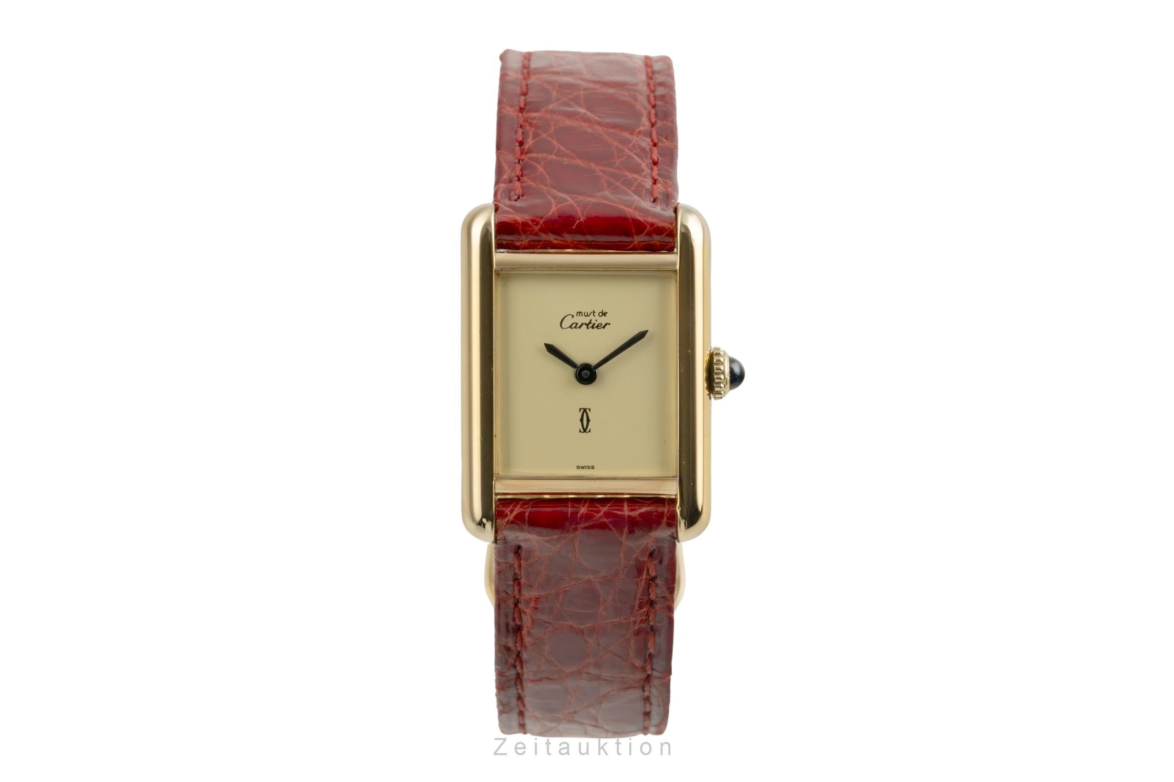 Cartier Tank argent doré à remontage manuel montre pour femmes 3  [2504215]