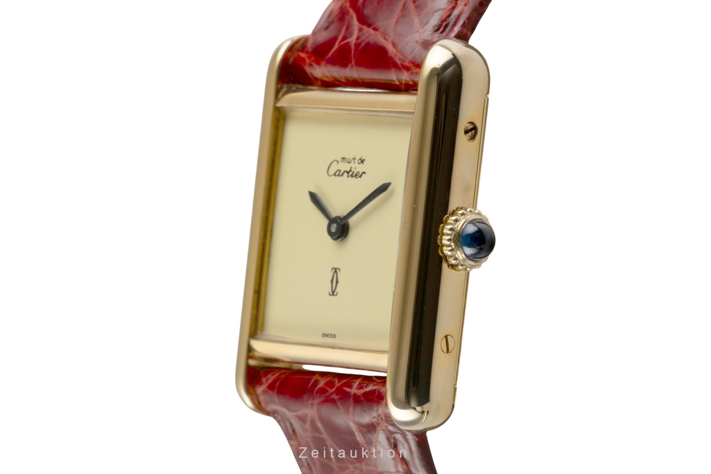 Cartier Tank argent doré à remontage manuel montre pour femmes 3  [2504215]