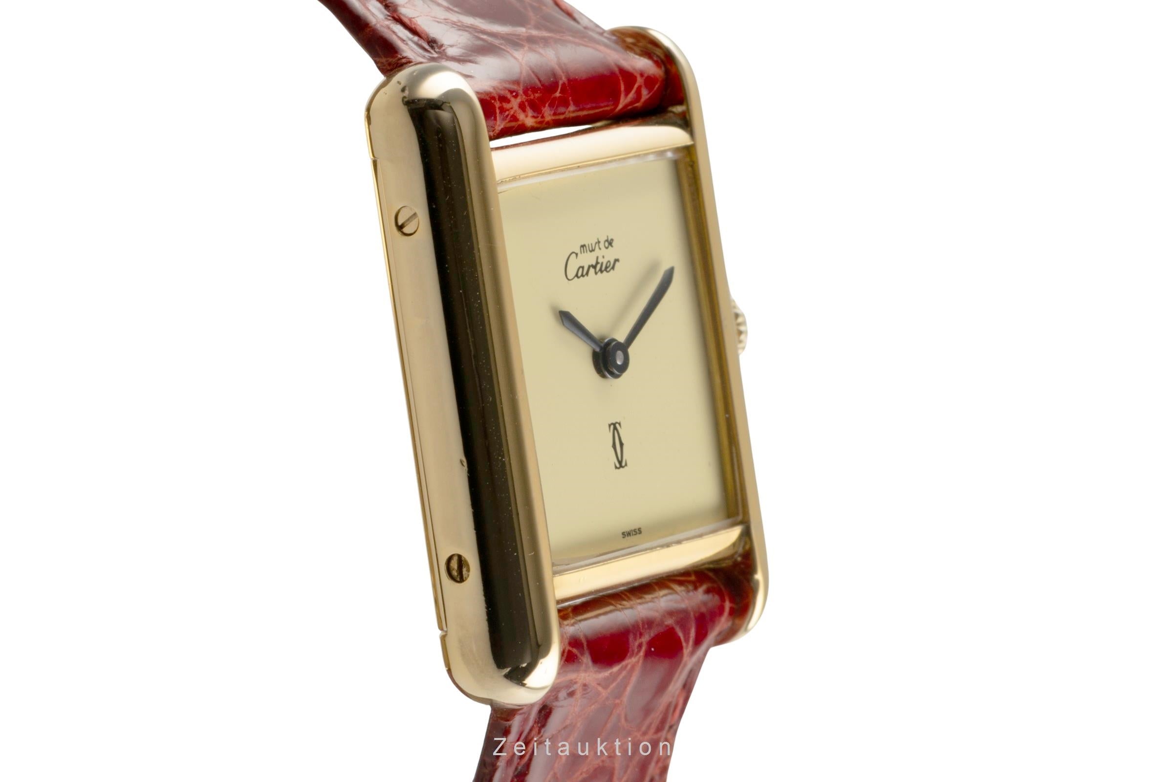 Cartier Tank argent doré à remontage manuel montre pour femmes 3  [2504215]