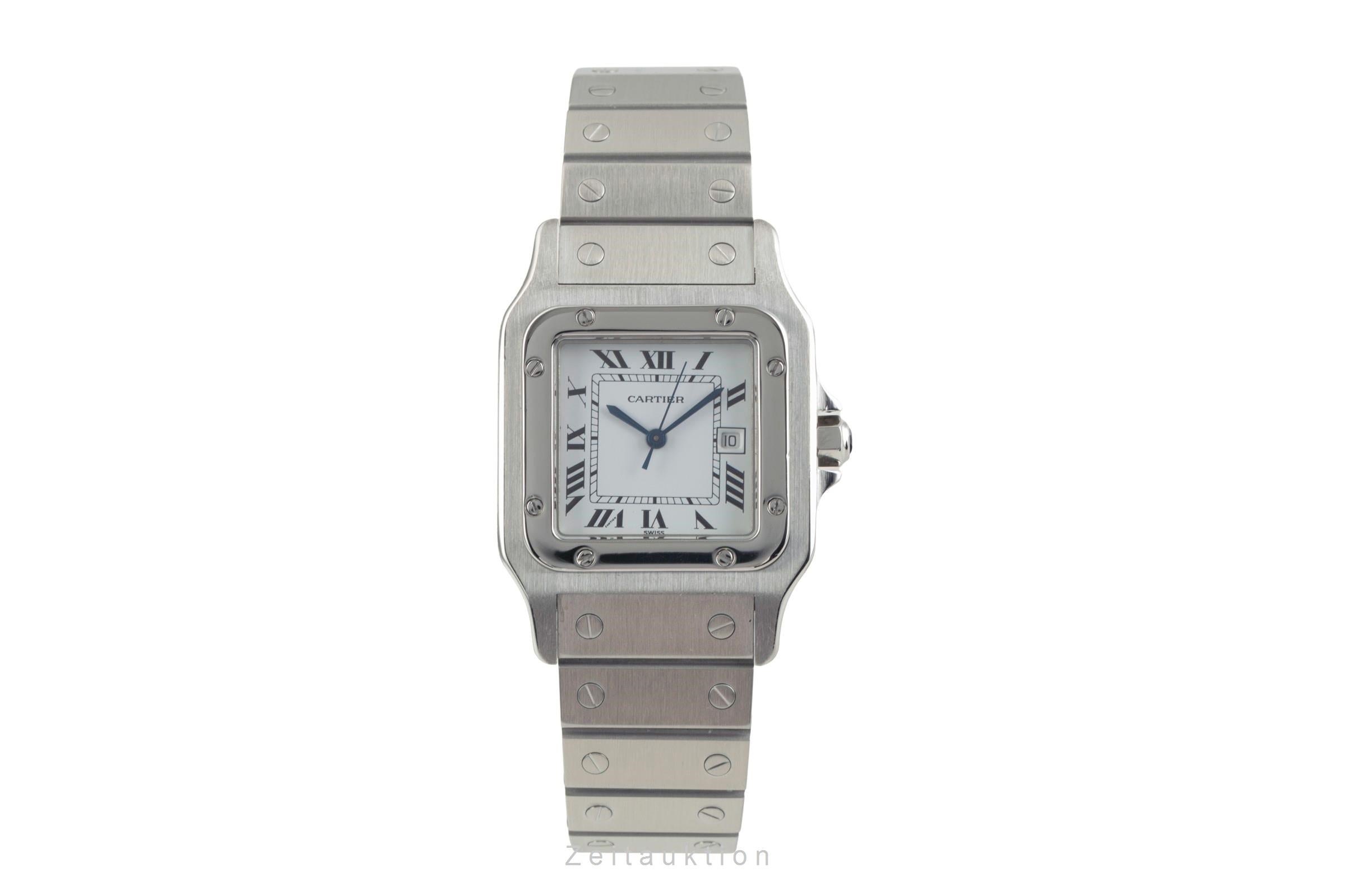 Cartier Santos Carrée GM "White Roman" Edelstahl Automatik Herrenuhr Ref. 2960  [2504220]