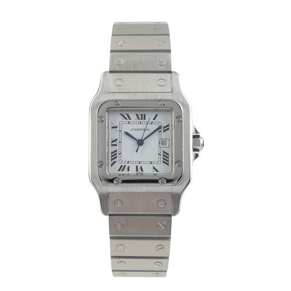 Cartier Santos Carrée GM "White Roman" Edelstahl Automatik Herrenuhr Ref. 2960  [2504220]