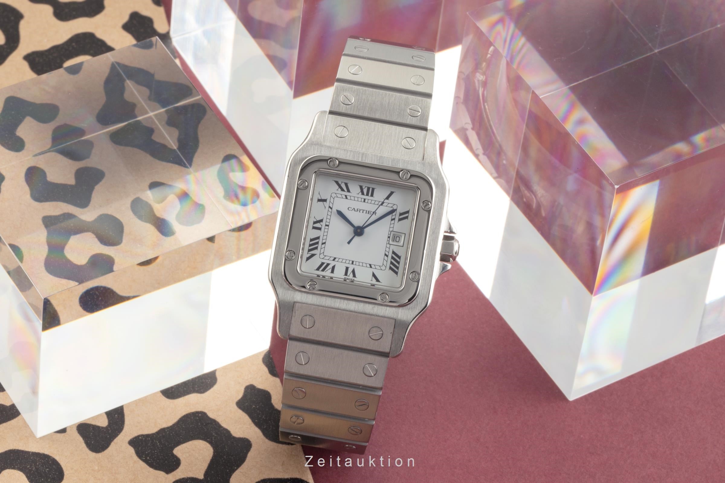 Cartier Santos Carrée GM "White Roman" Edelstahl Automatik Herrenuhr Ref. 2960  [2504220]