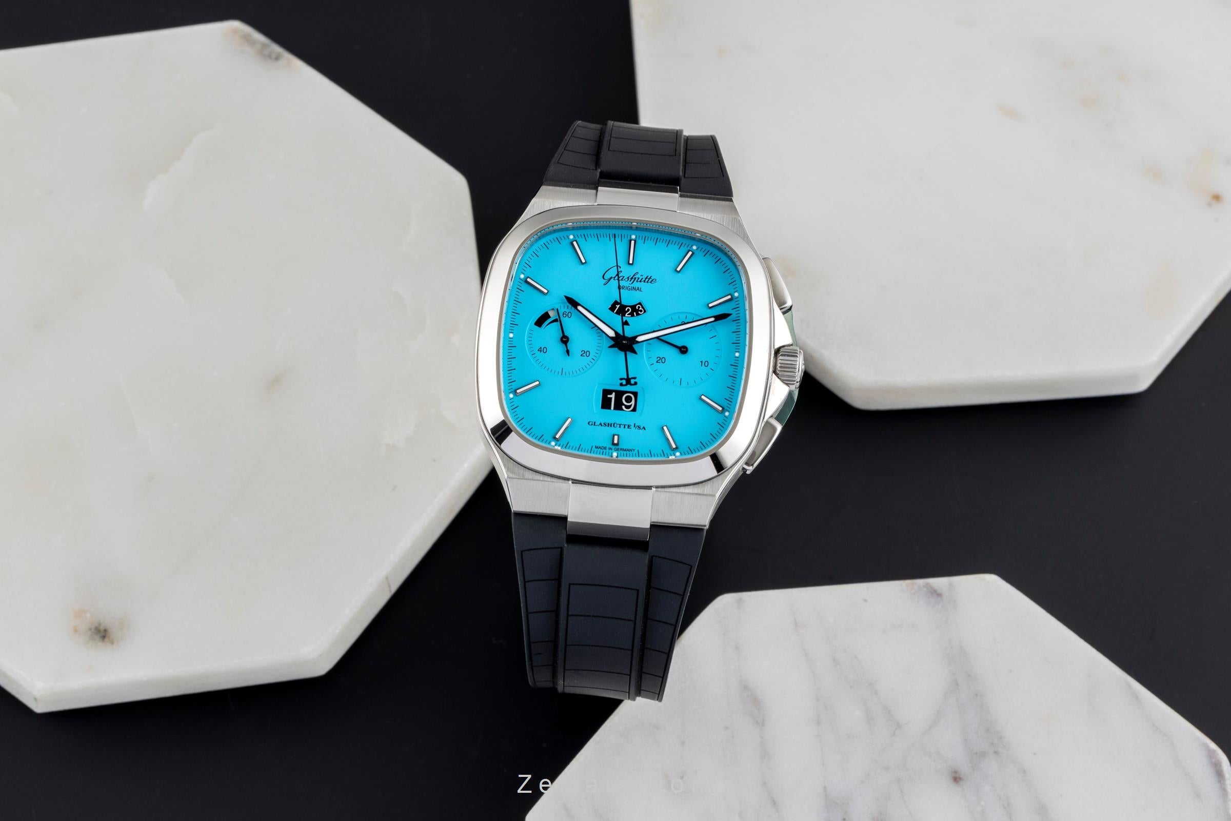 Glashütte Seventies chronographe acier automatique montre pour hommes 1-37-02-10-02-63 Limited  [2504258]