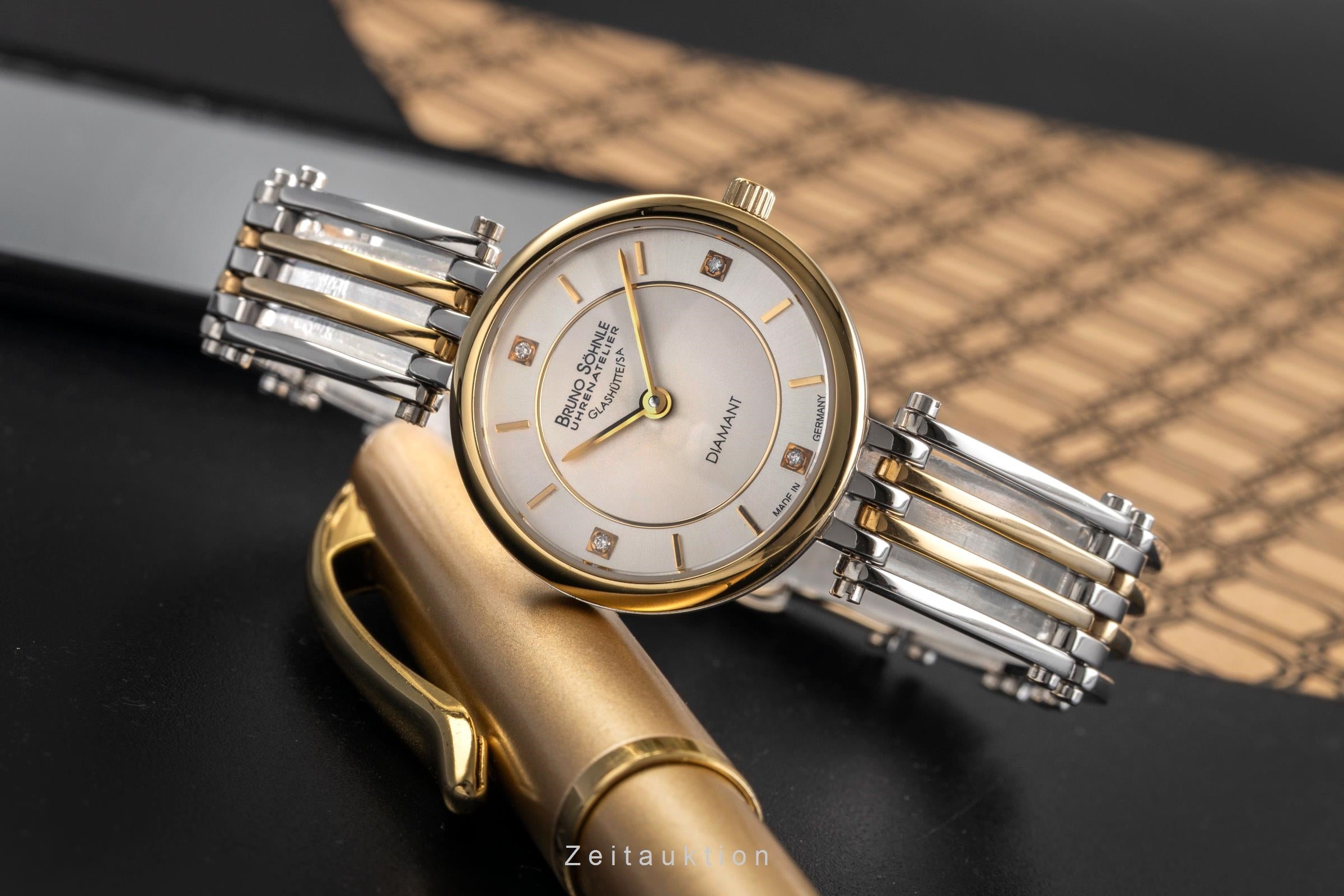 Bruno Söhnle Glashütte Latina II acero / banado en oro cuarzo reloj para damas  17-23103-242  [2504259]