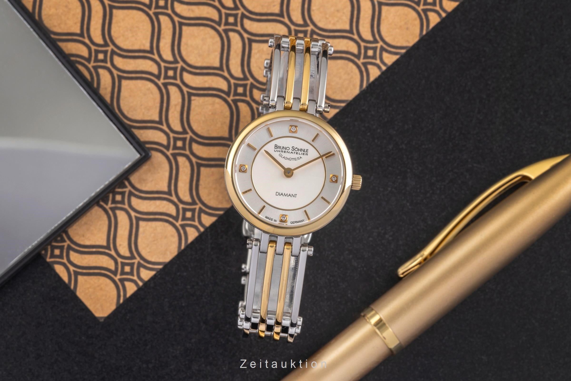 Bruno Söhnle Glashütte Latina II acero / banado en oro cuarzo reloj para damas  17-23103-242  [2504259]