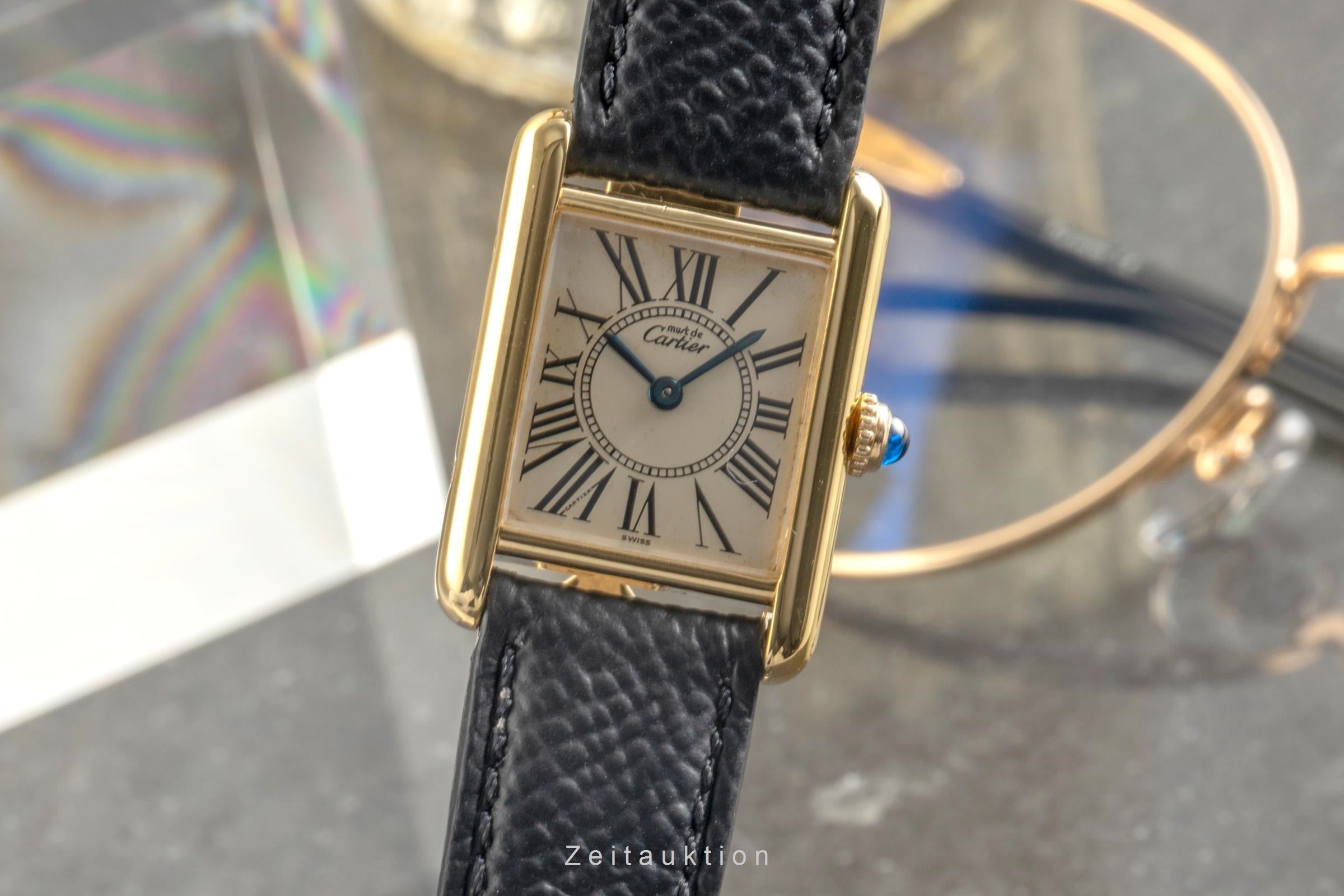 Cartier Tank silver-gilt quartz Kal. 057 Ref. W1005554, 5057001