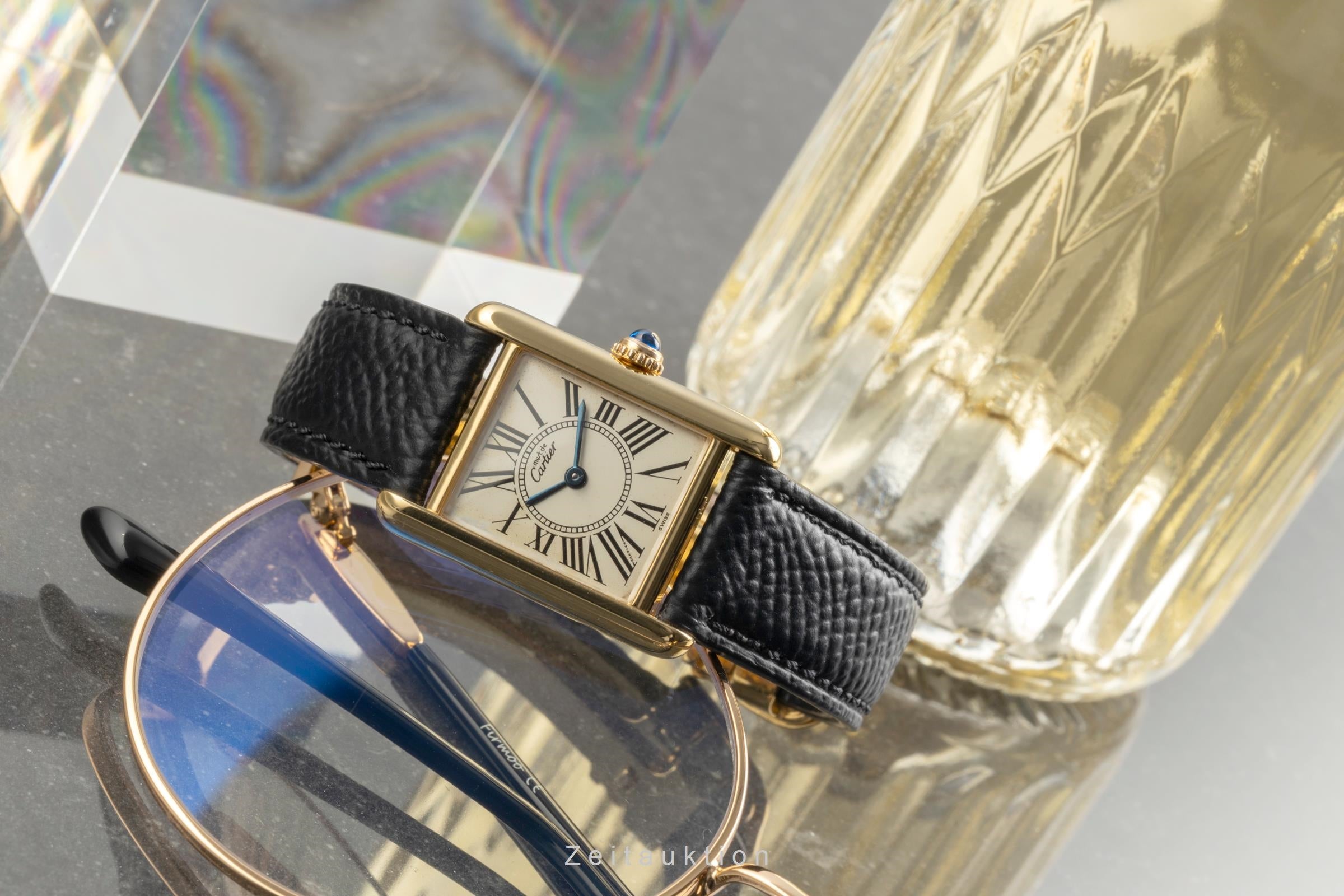 Cartier Tank silver-gilt quartz Kal. 057 Ref. W1005554, 5057001
