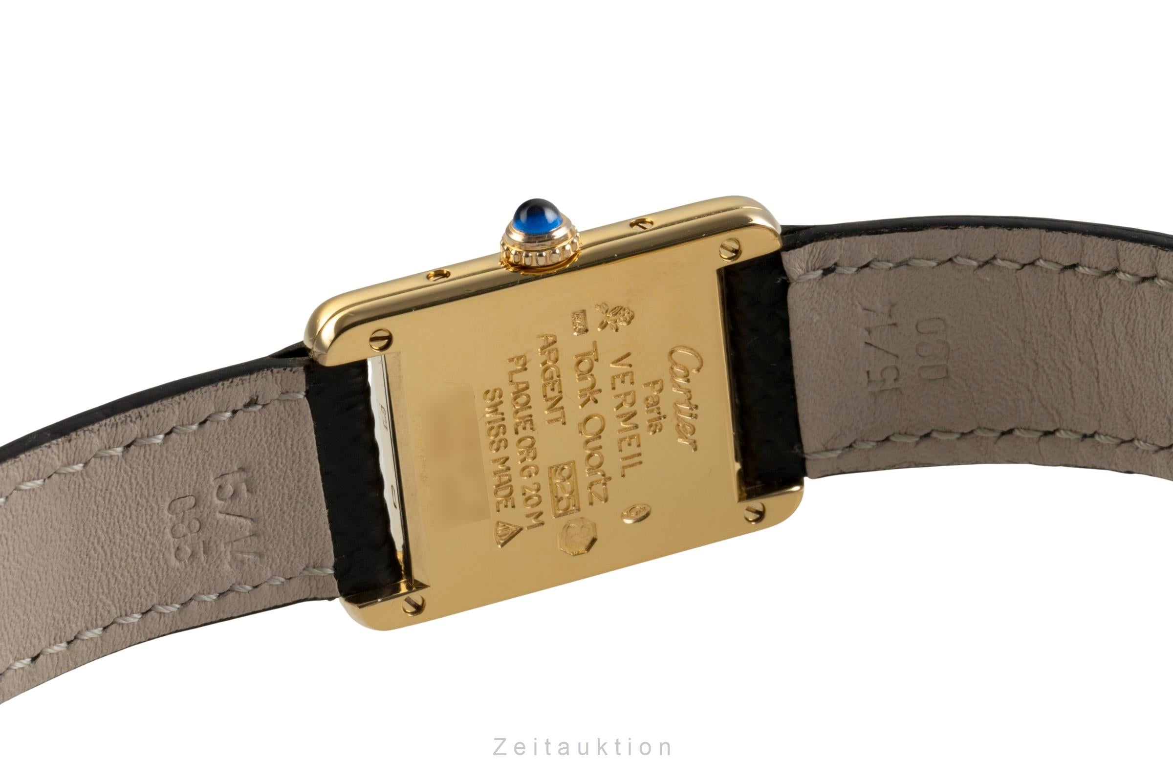 Cartier must Tank SM 925 Silber vergoldet Quarz Damenuhr Ref. W1005554 5057001 [2504292]