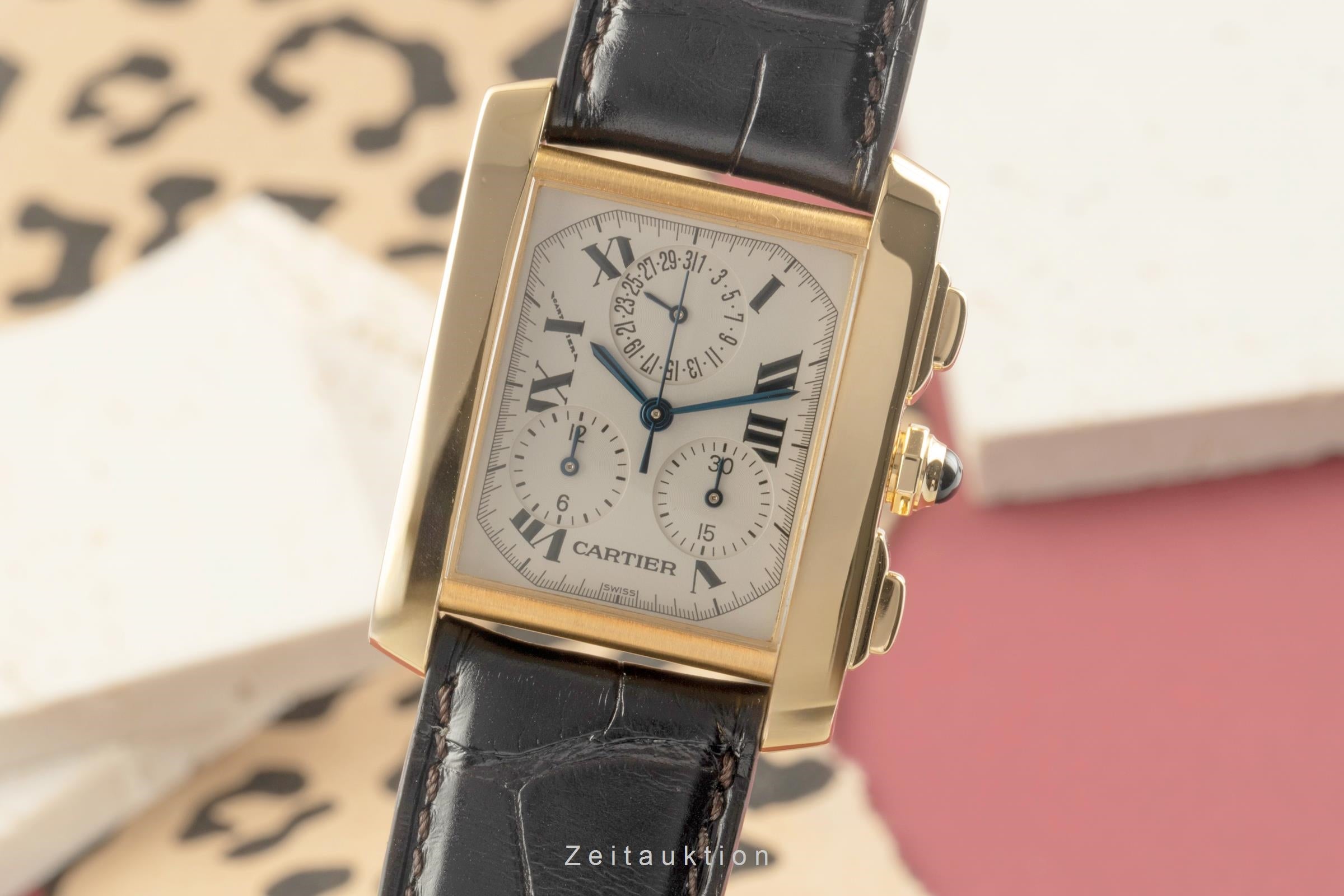 Cartier Tank Francaise chronograph 18 ct gold quartz Kal. 212P Ref