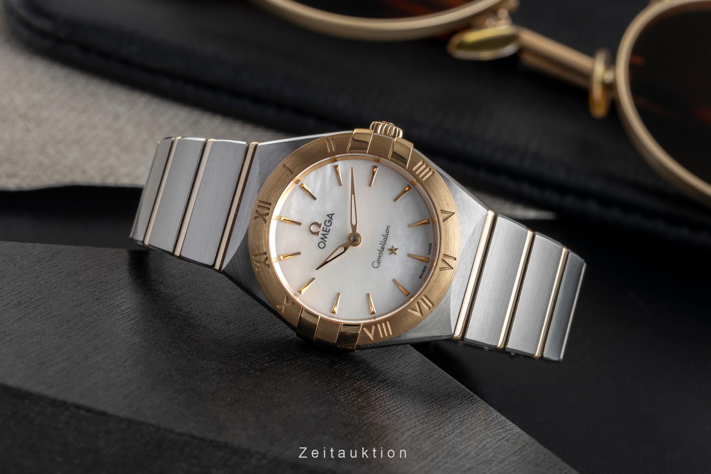 Omega Constellation Stahl / Gold Quarz Damenuhr Ref 131.20.28.60.05.002 B&P 2022 [2504311]