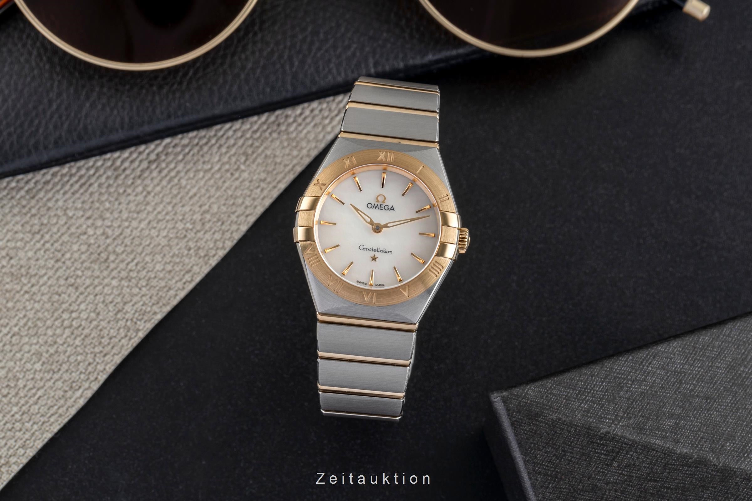 Omega Constellation Stahl / Gold Quarz Damenuhr Ref 131.20.28.60.05.002 B&P 2022 [2504311]