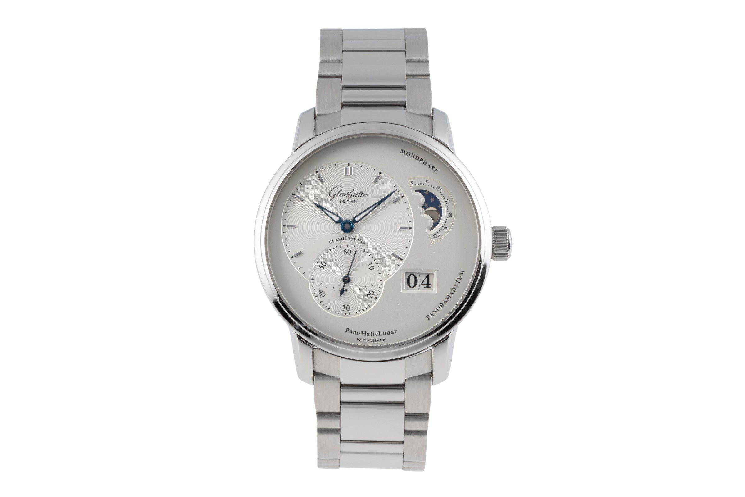 Glashütte PanoMaticLunar acier automatique montre pour hommes 90.02.42.32.24  [2504315]