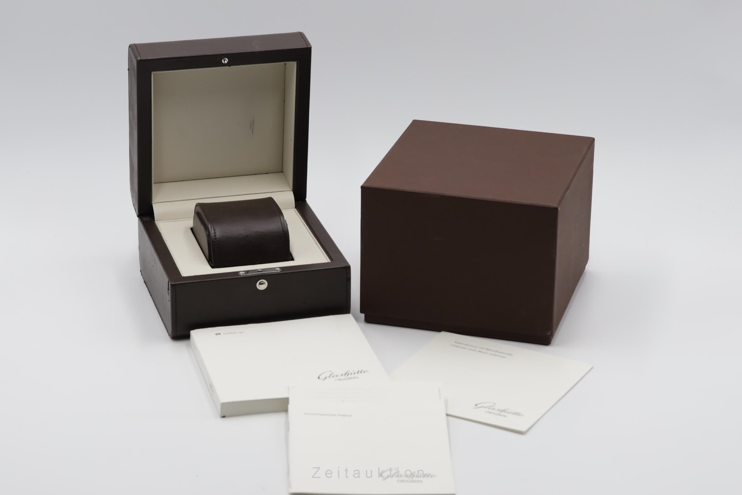 Glashütte PanoMaticLunar Stahl Automatik Herrenuhr Ref. 90.02.42.32.24 B&P 2014 [2504315]