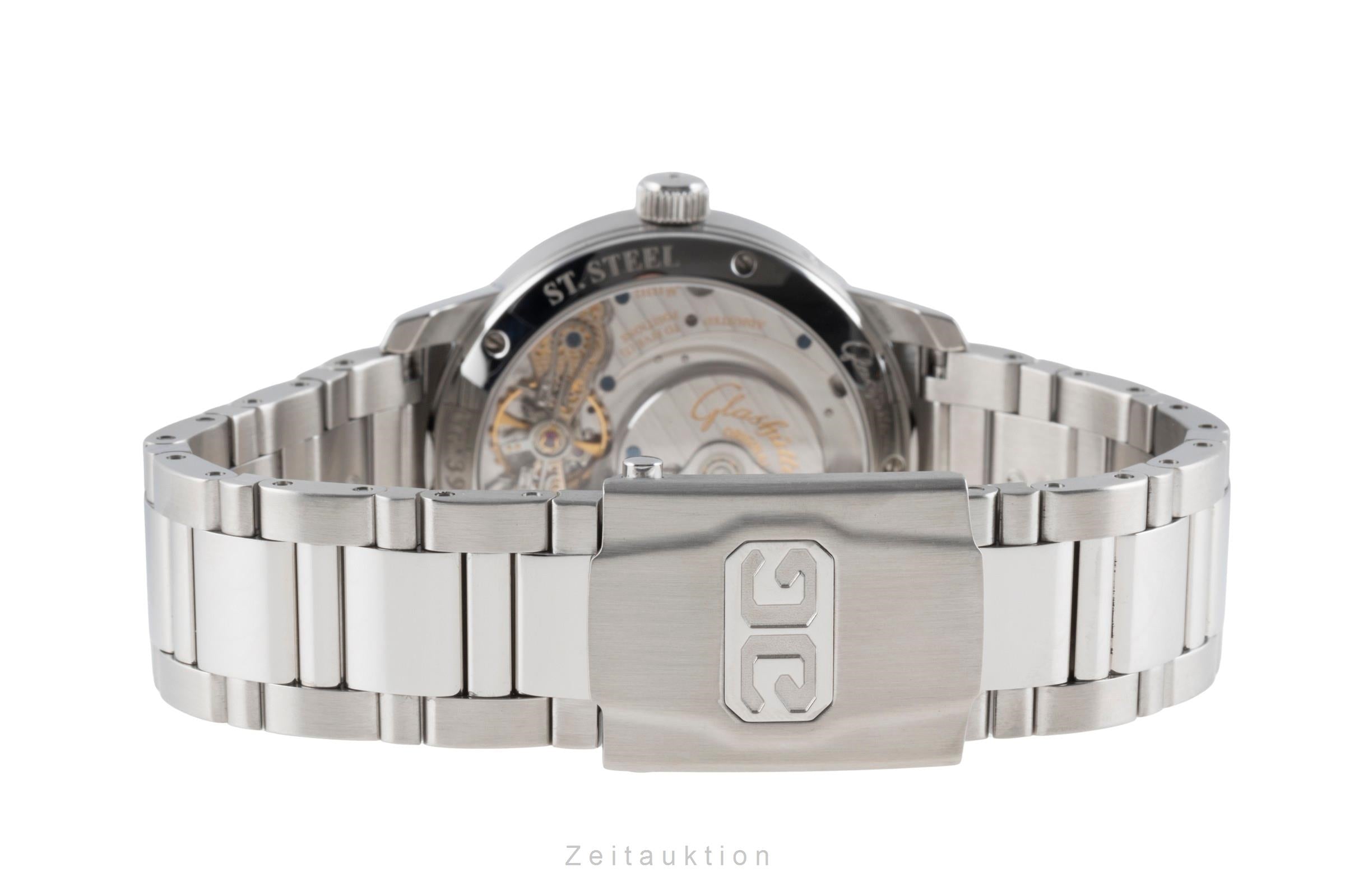 Glashütte PanoMaticLunar Stahl Automatik Herrenuhr Ref. 90.02.42.32.24 B&P 2014 [2504315]