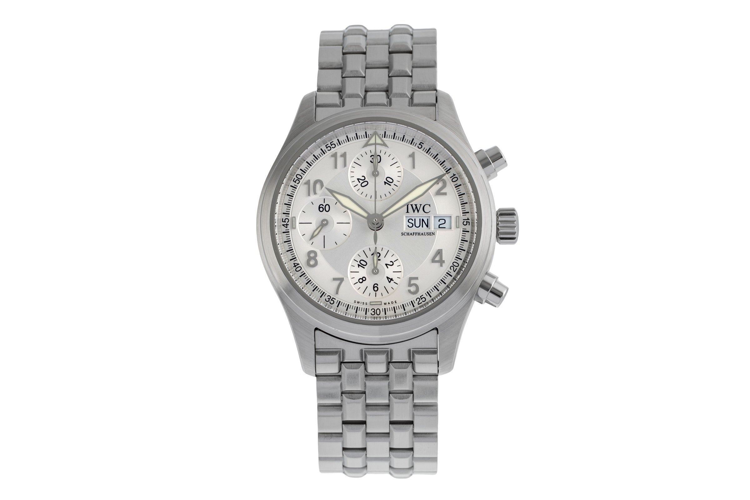 IWC Fliegerchronograph cronografo acciaio automatismo orologio da uomo IW370628 LP: 8600EUR  [2504316]